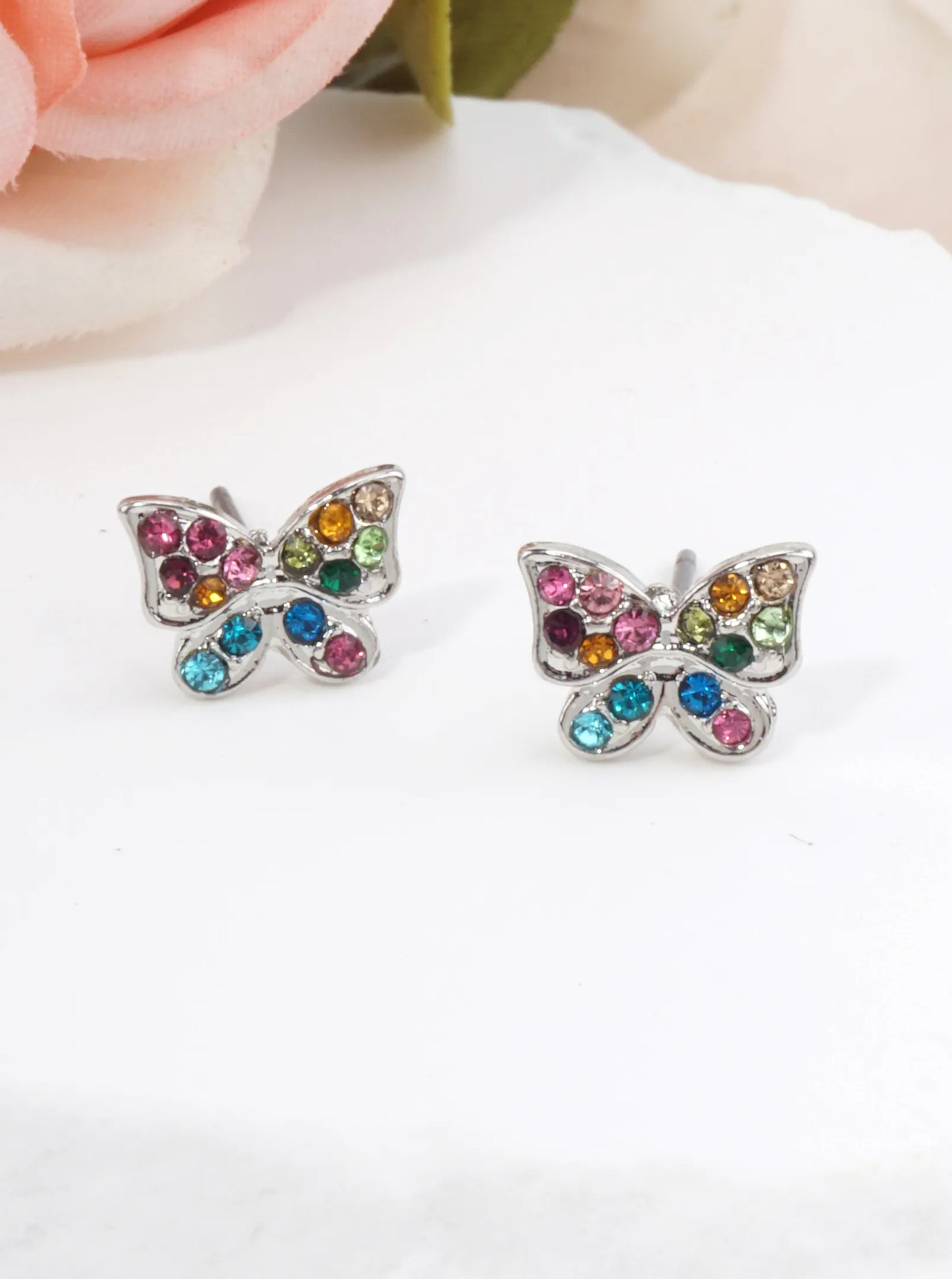 Sparkling Butterfly Stud Earrings