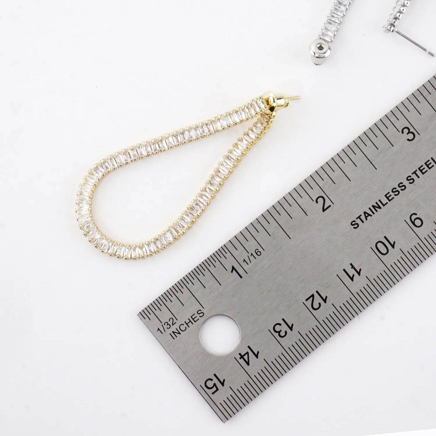 Sparkling CZ Convertible Teardrop Loop Earrings