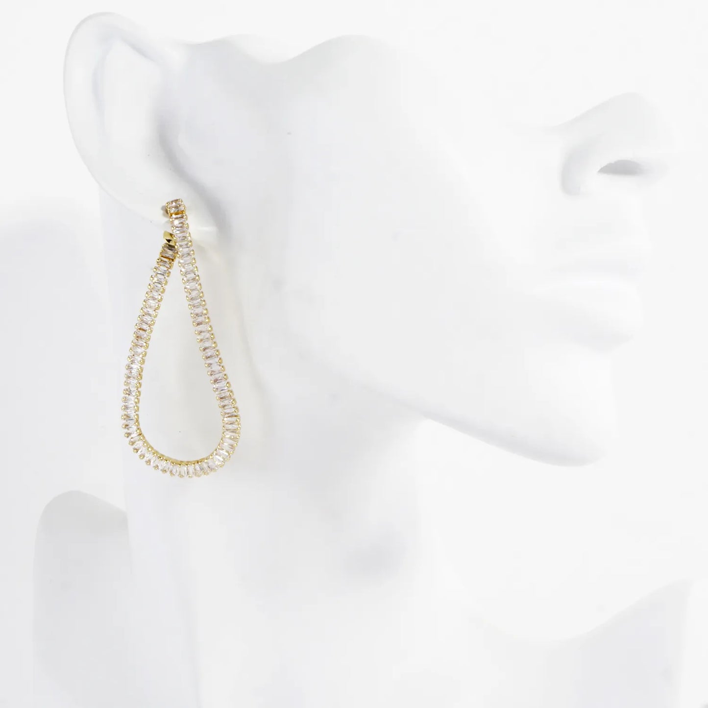 Sparkling CZ Convertible Teardrop Loop Earrings