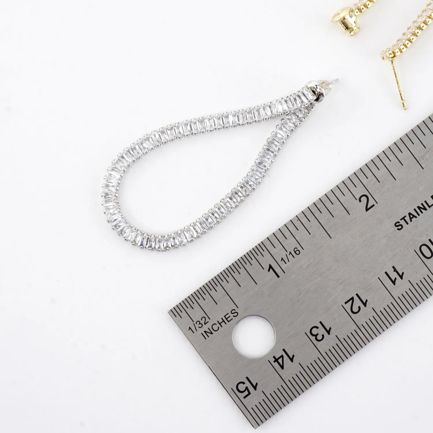 Sparkling CZ Convertible Teardrop Loop Earrings