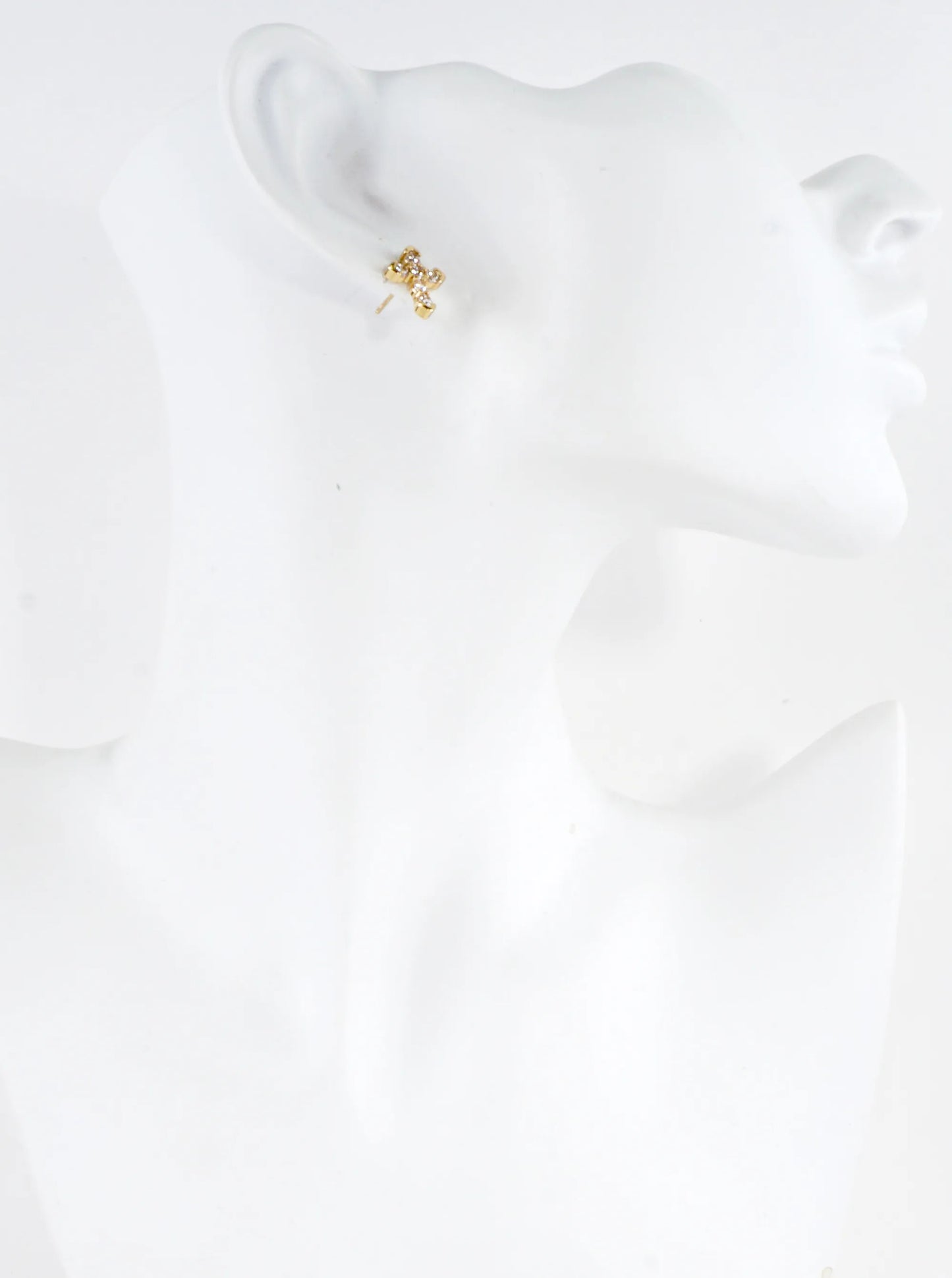 Sparkling Cross CZ Pave Stud Earrings