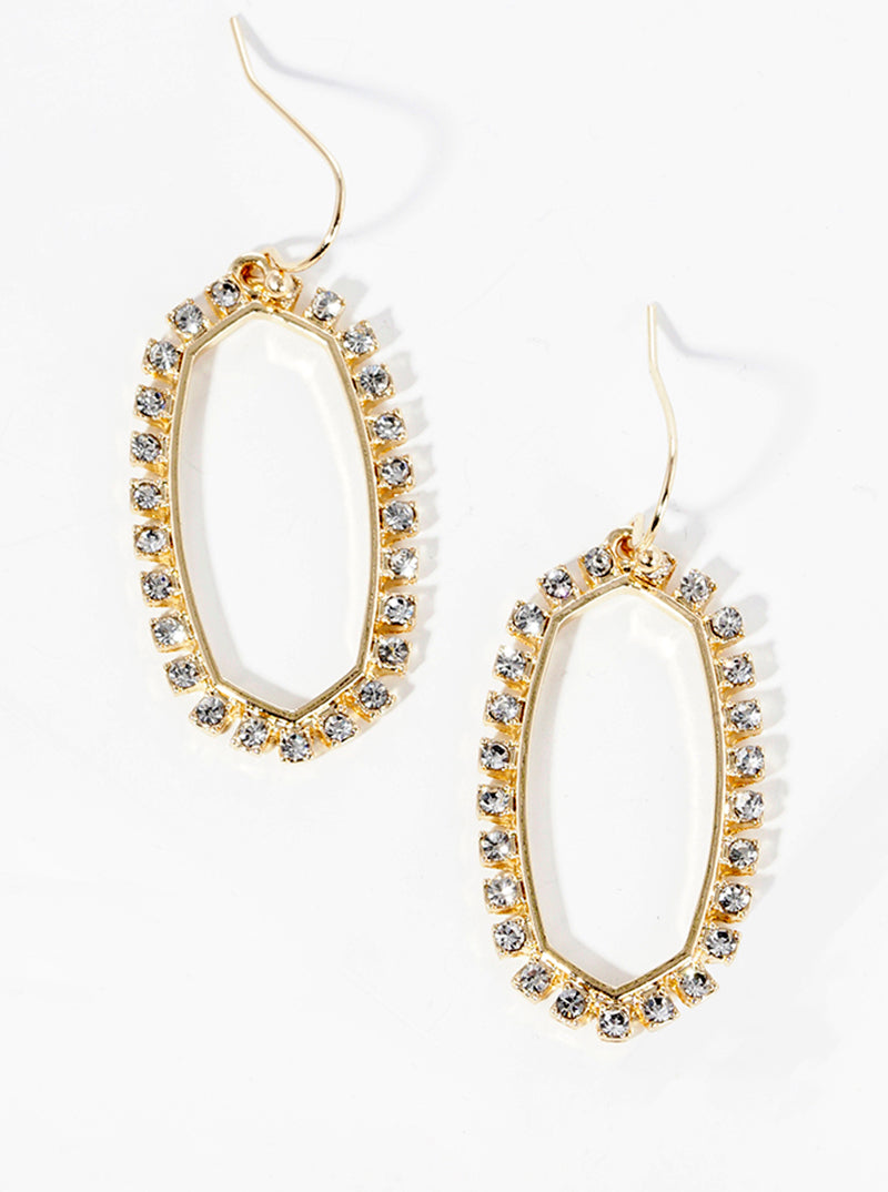 Sparkling Crystal Open Frame Drop Earrings