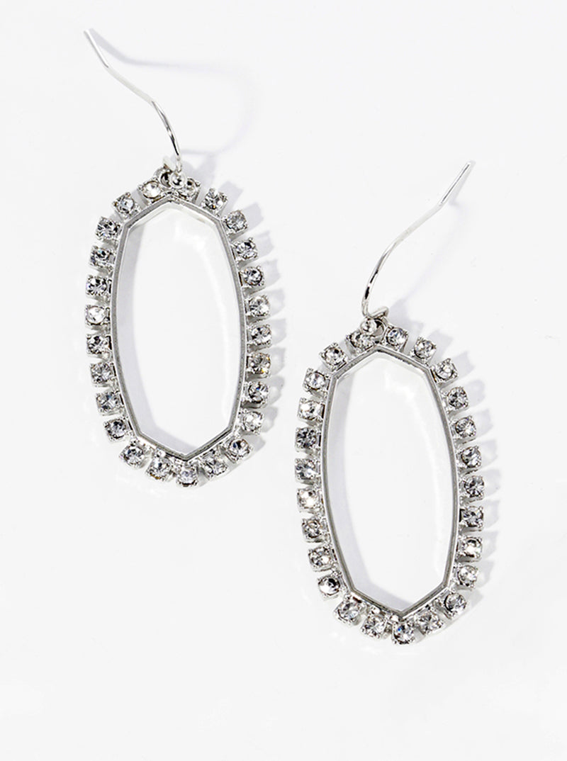 Sparkling Crystal Open Frame Drop Earrings