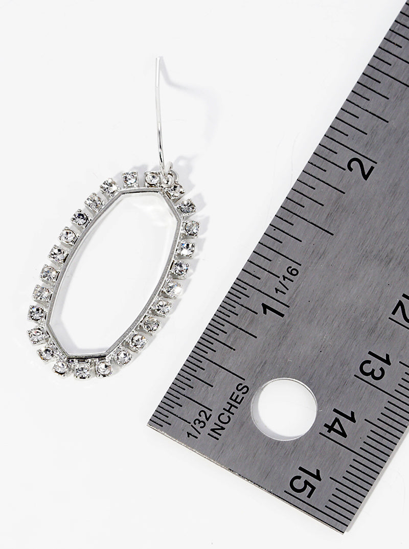 Sparkling Crystal Open Frame Drop Earrings