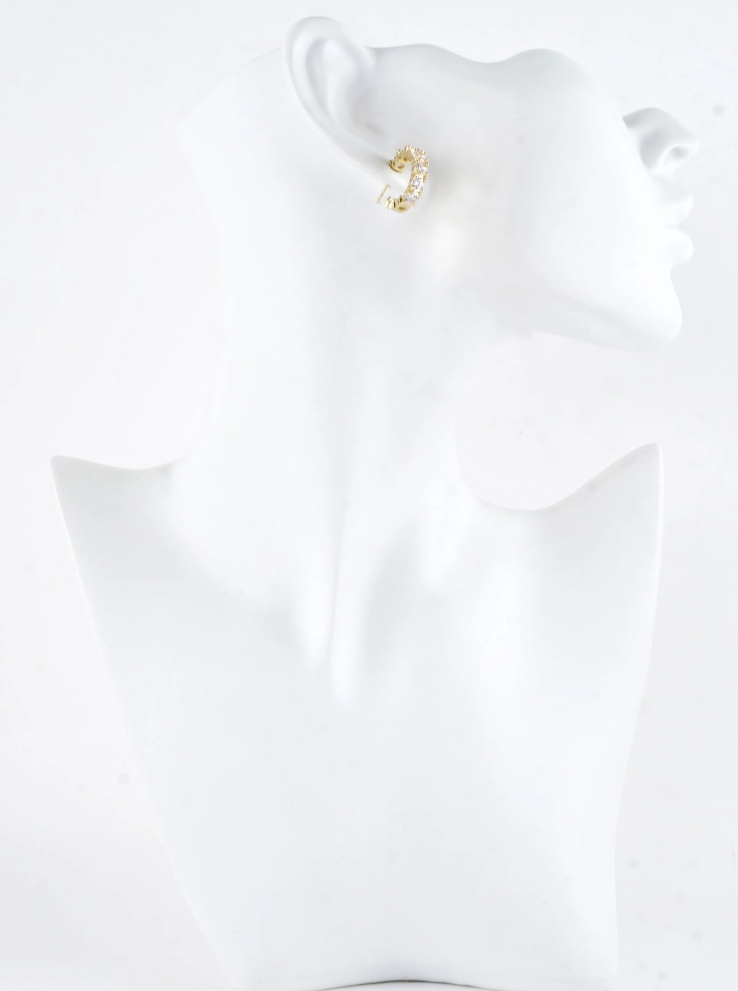 Sparkling Round Cubic Zirconia Half Hoop Earrings