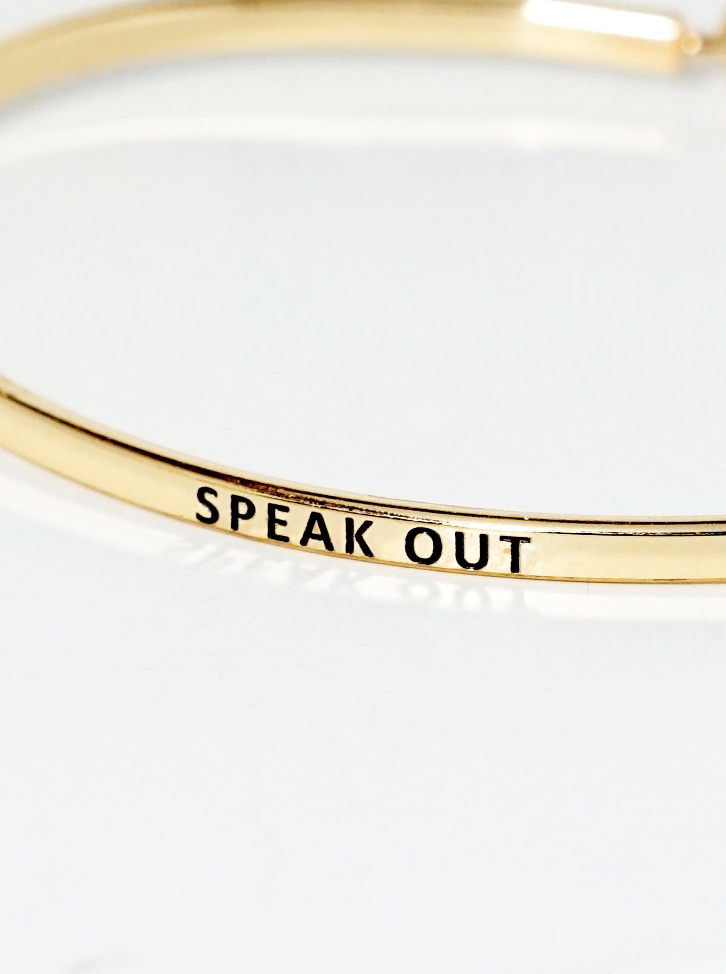 Speak Out Engraved Inspirational Bangle Bracelet