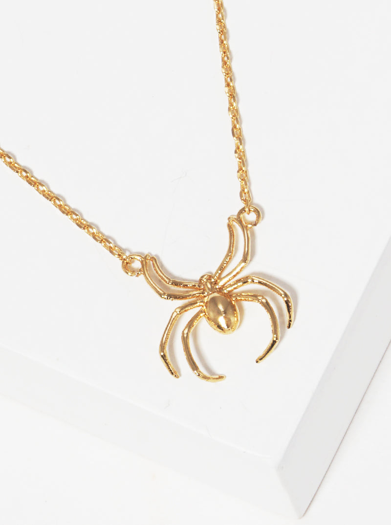 Spider Pendant 18K-Gold-Dipped Necklace