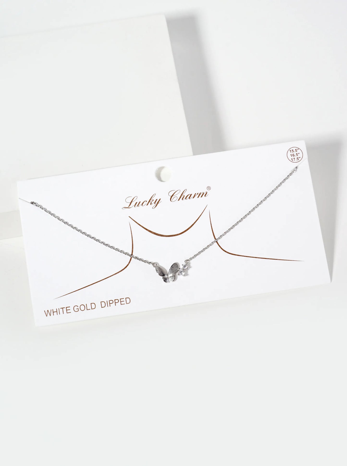 Spiritual-Theme 18K-Gold-Dipped Cubic-Zirconia Butterfly Pendant Necklace