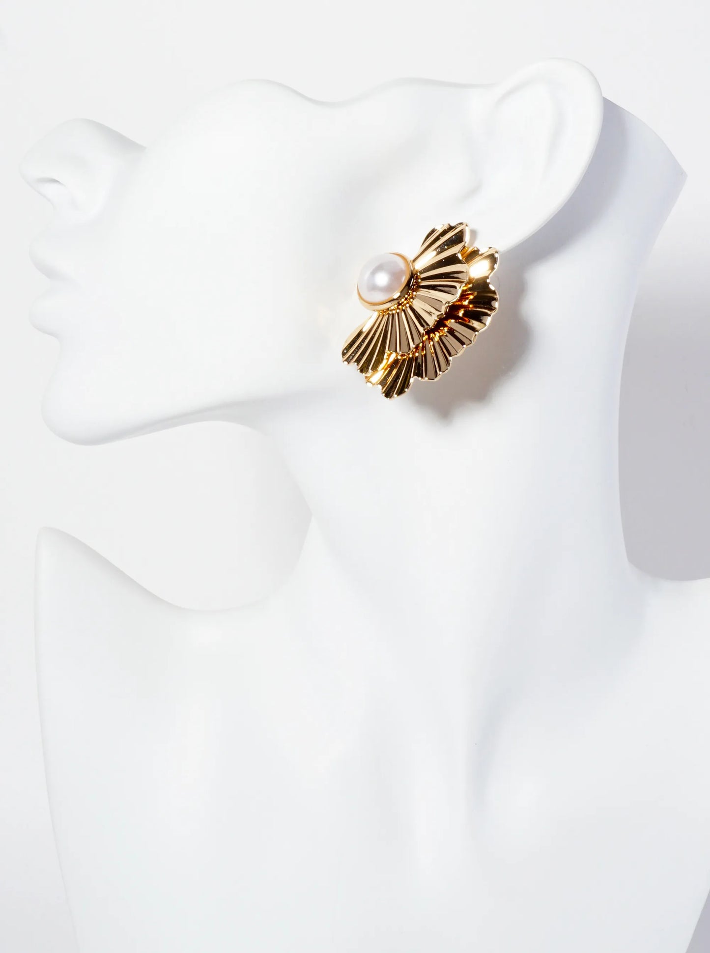 Spiritual-Theme Butterfly-Inspired Pearl Statement Post Earrings