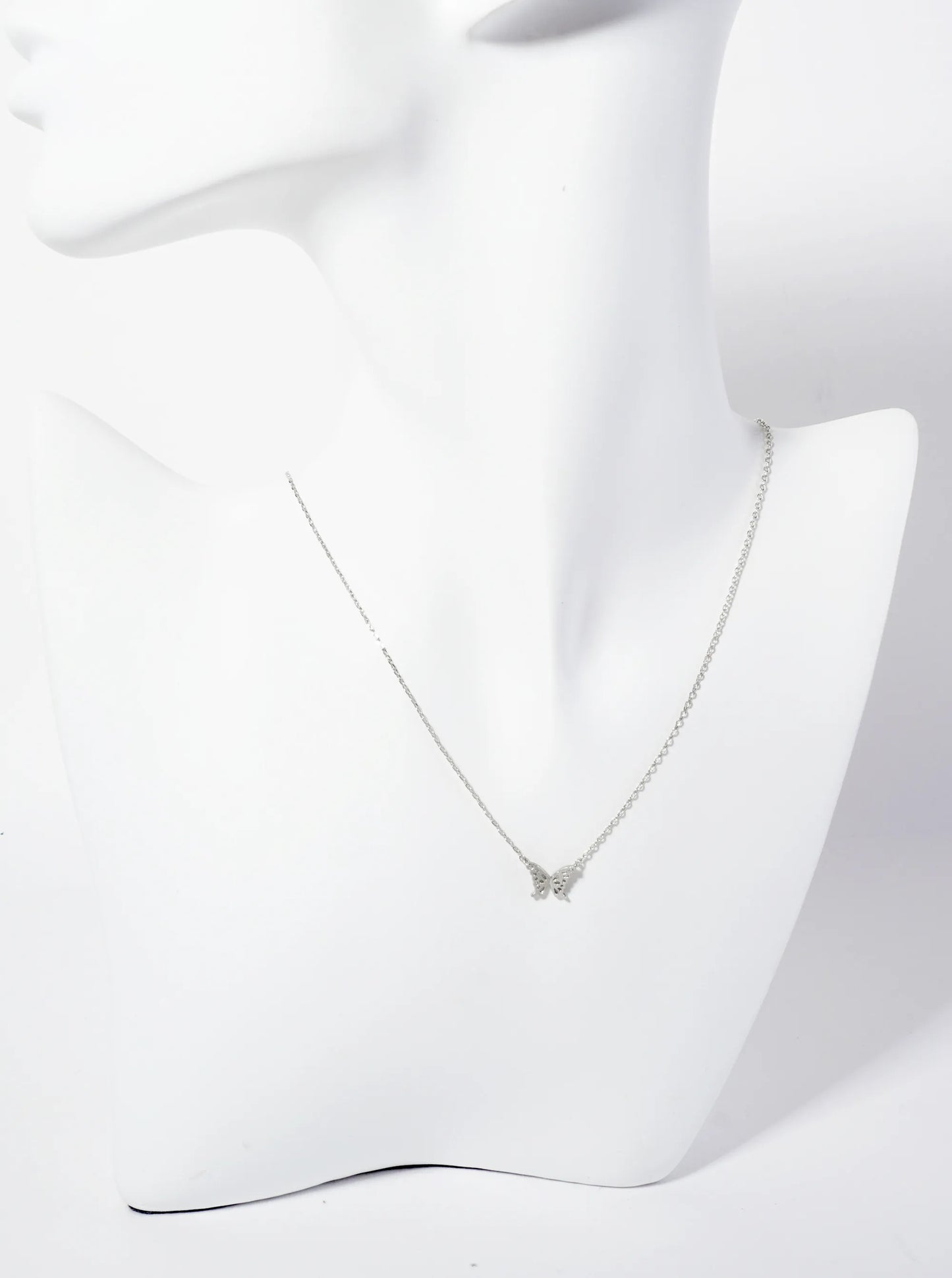 Spiritual-theme 18K-Gold-Dipped Brushed-Texture Butterfly Pendant Necklace