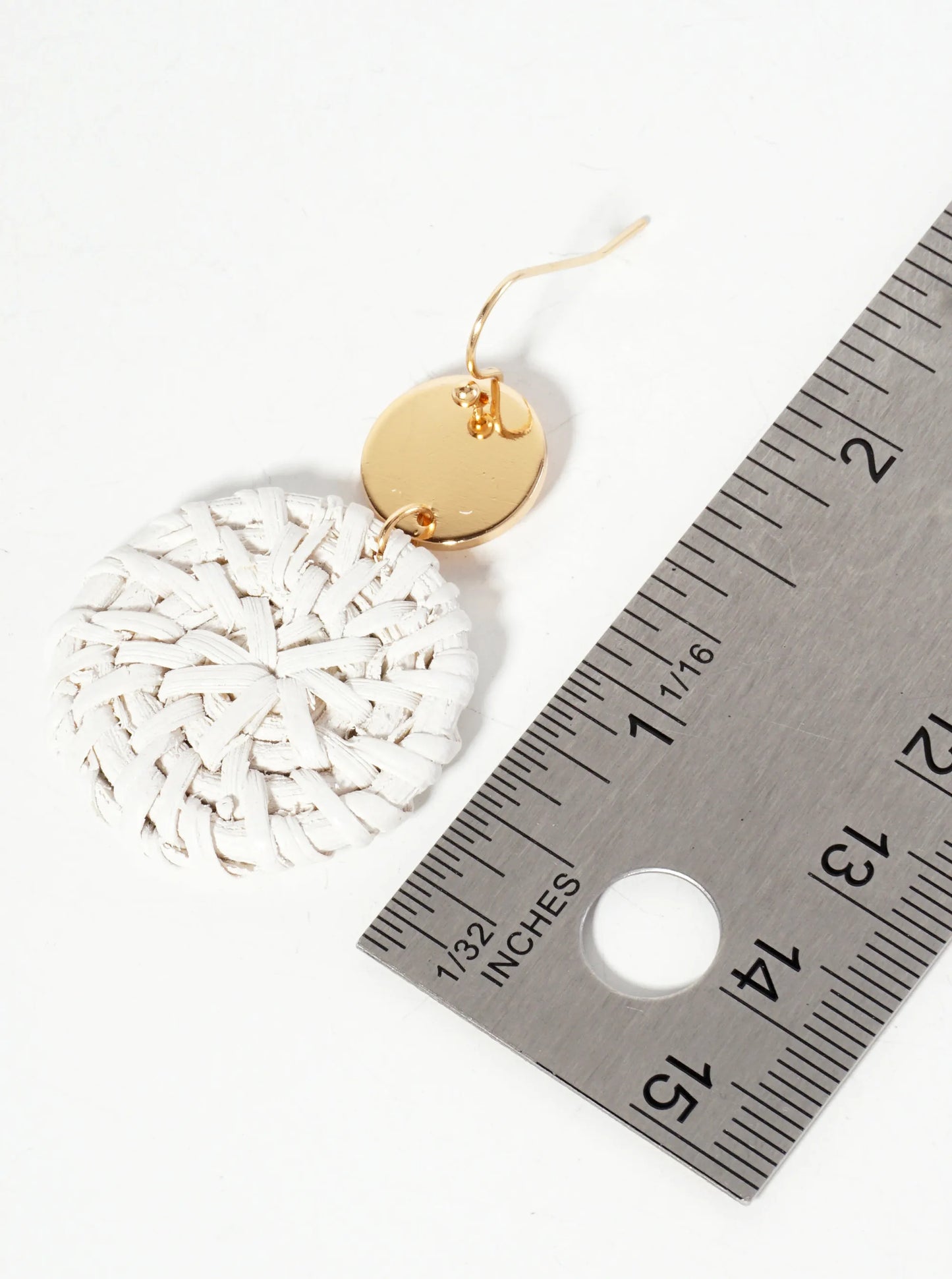 Spring-Colored Dyed Rattan Circle Drop Earrings