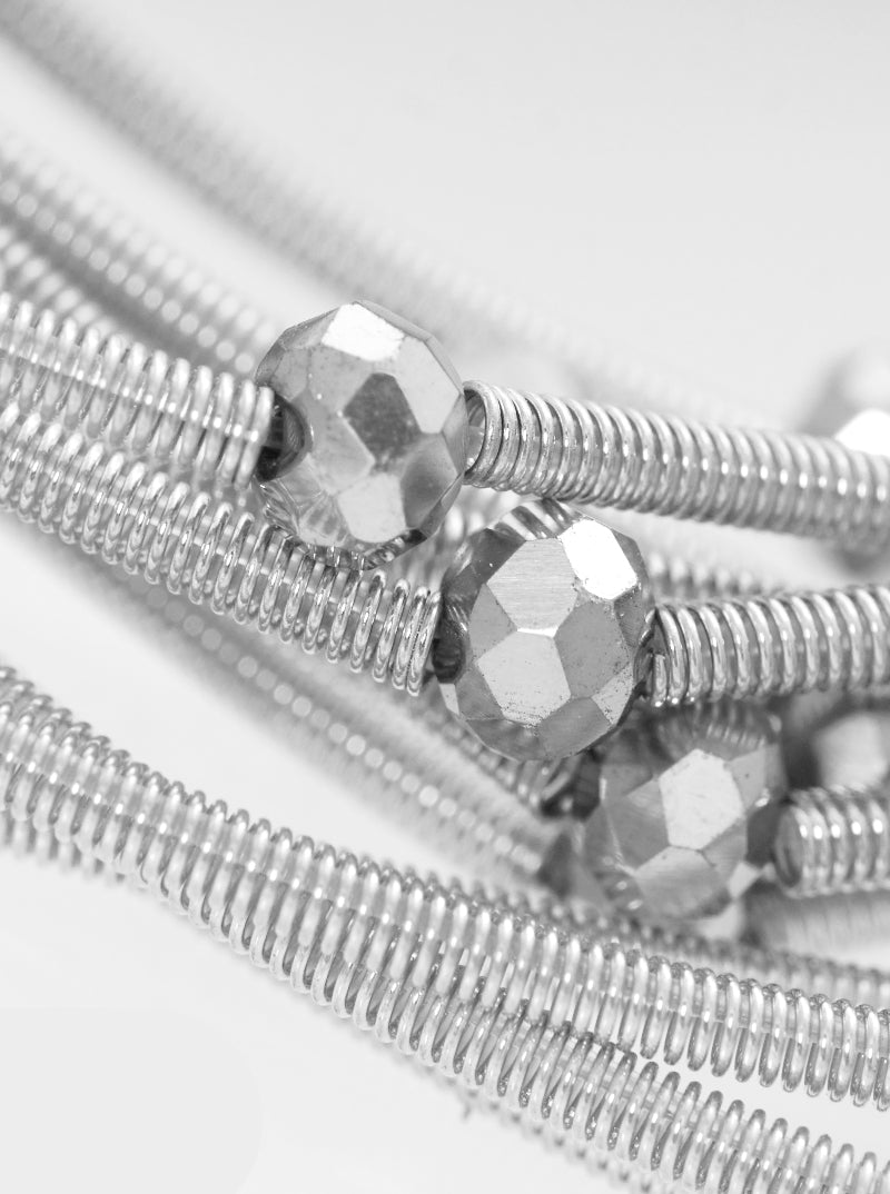 Spring Wire With Ball Bead Multi Layer Stretch Stackable Bracelet