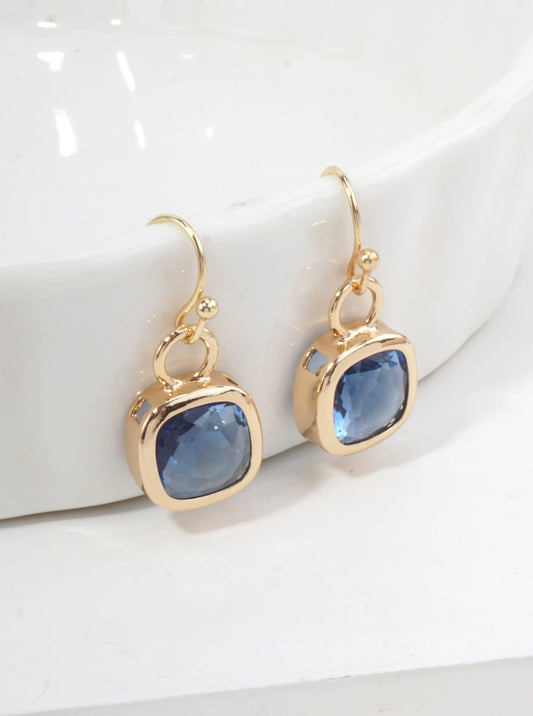 Square Crystal Dangle Earrings