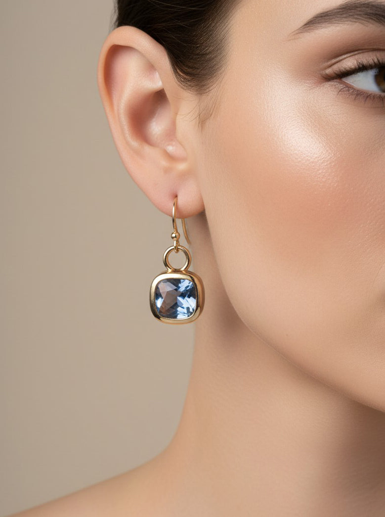 Square Crystal Dangle Earrings