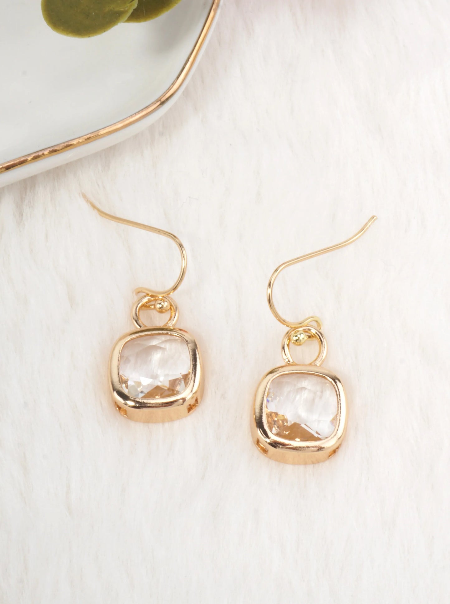 Square Crystal Dangle Earrings