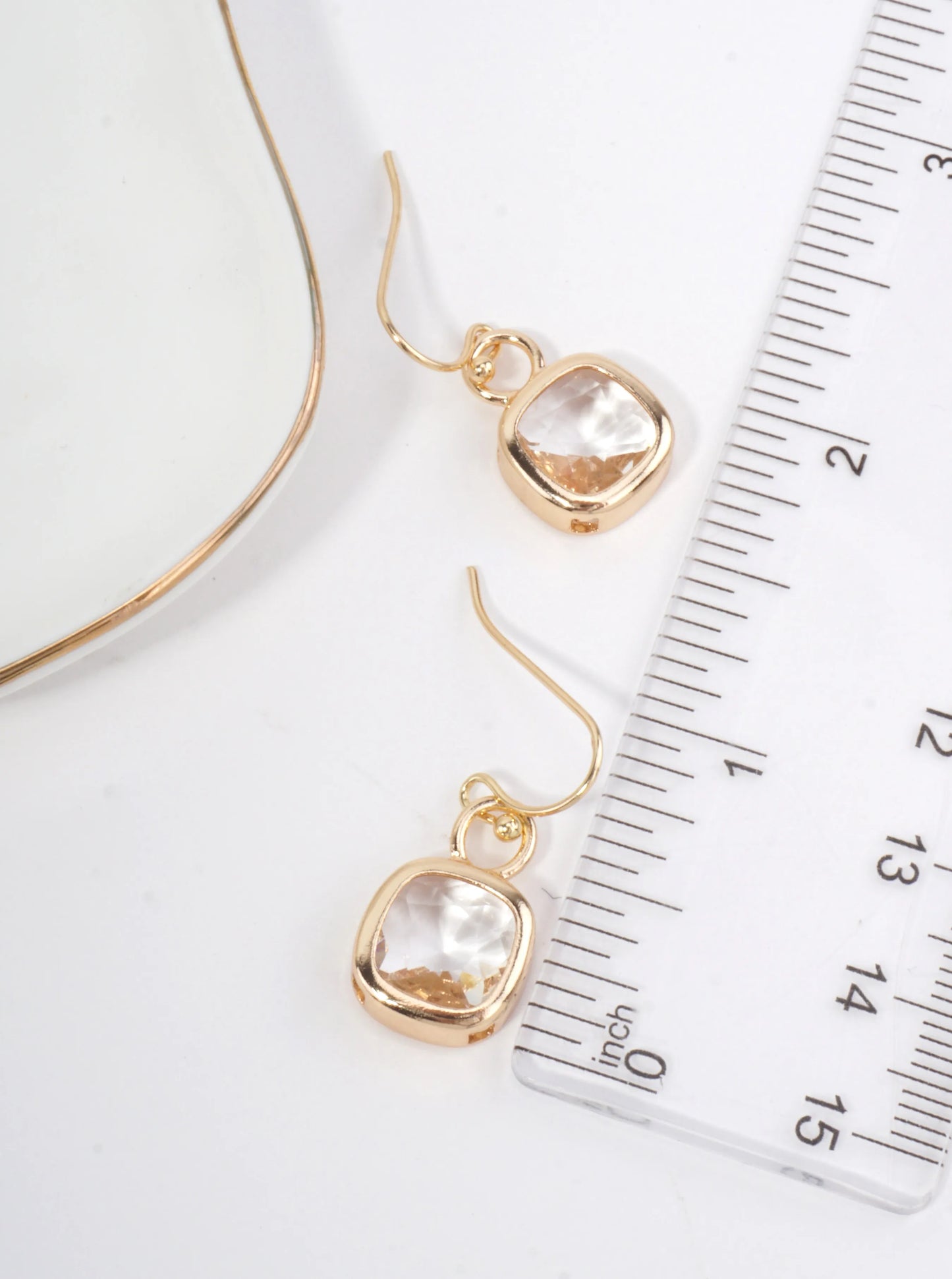 Square Crystal Dangle Earrings