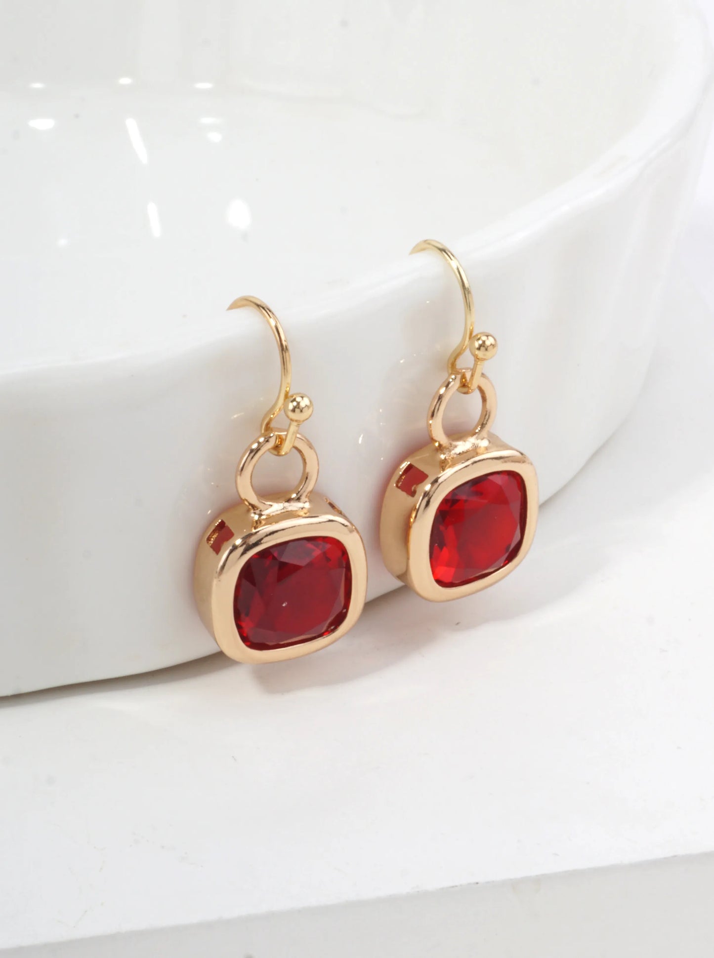 Square Crystal Dangle Earrings