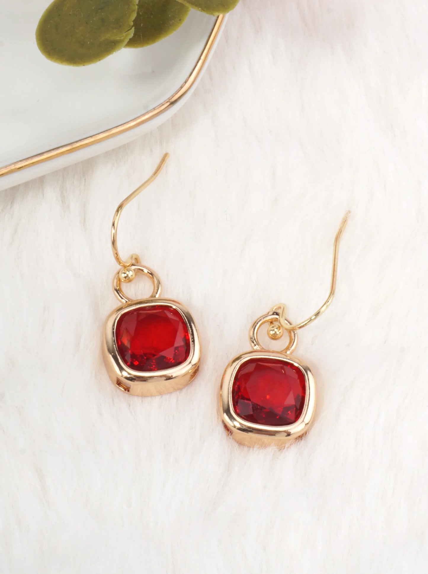 Square Crystal Dangle Earrings
