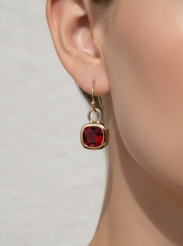 Square Crystal Dangle Earrings