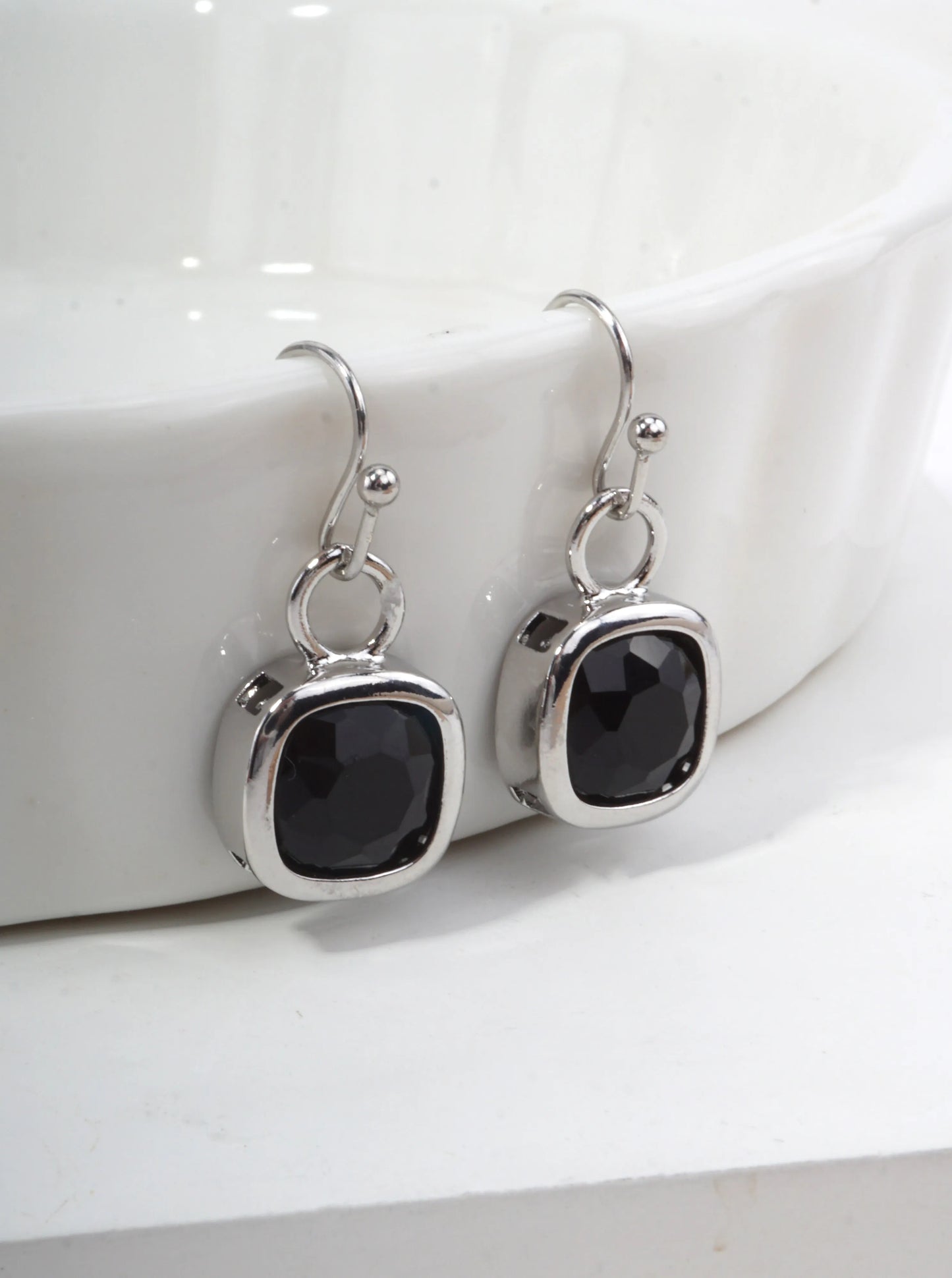 Square Crystal Dangle Earrings