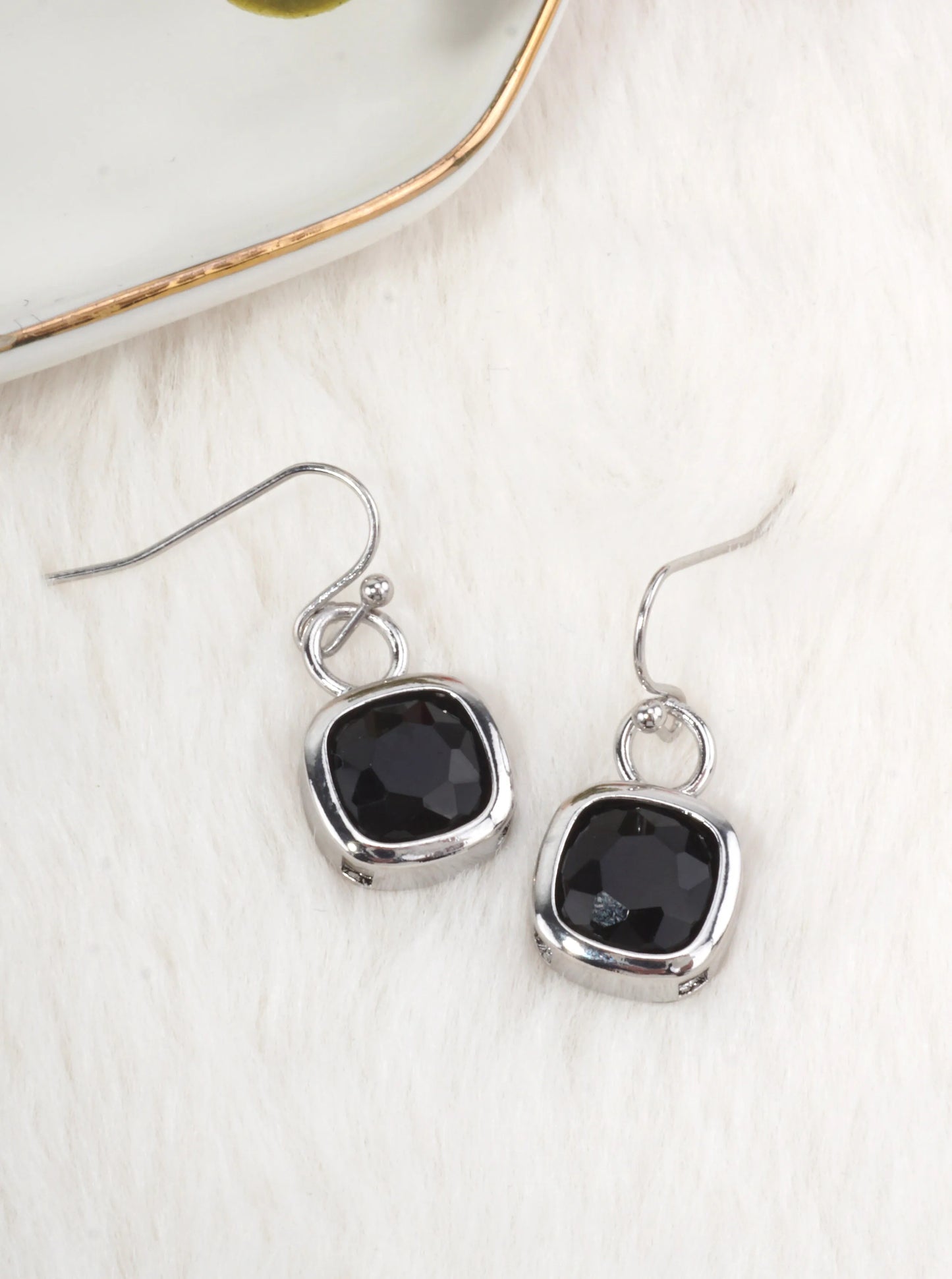 Square Crystal Dangle Earrings