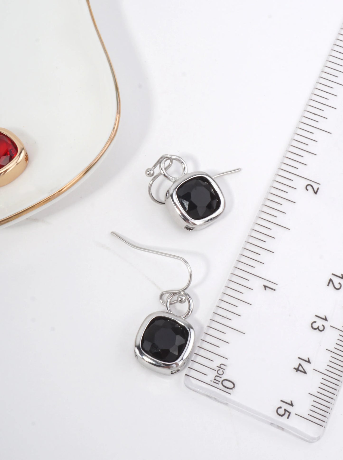 Square Crystal Dangle Earrings