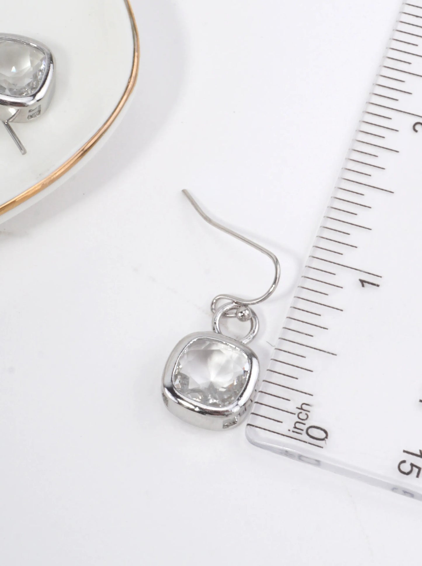 Square Crystal Dangle Earrings