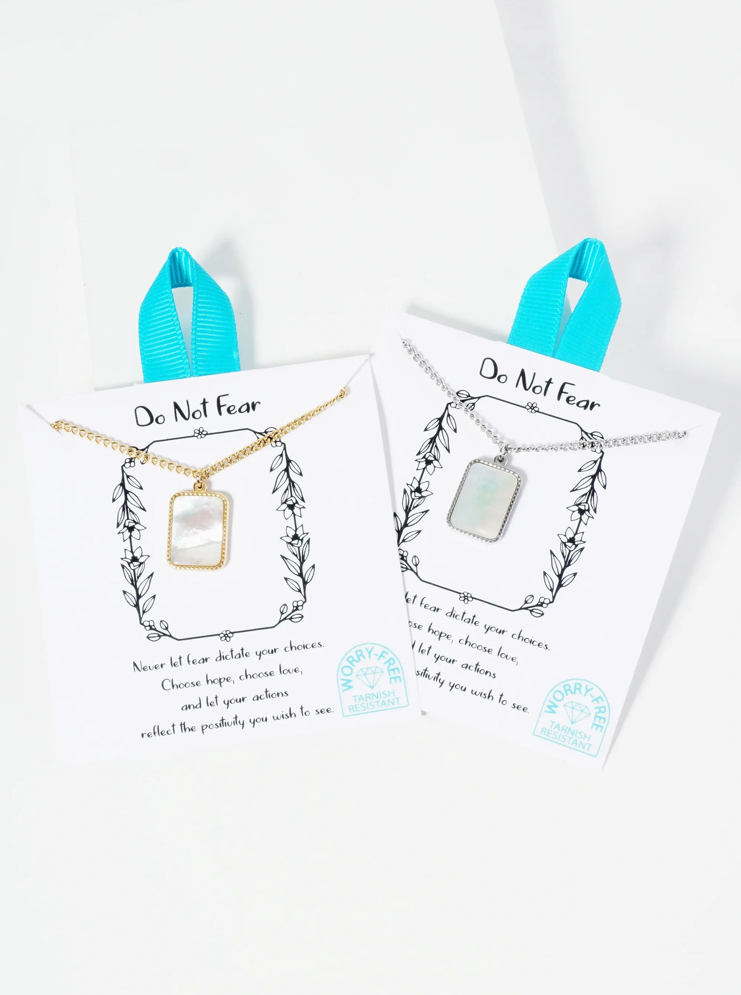 Square MOP Pearl Pendant Hypoallergenic Stainless Steel Necklace