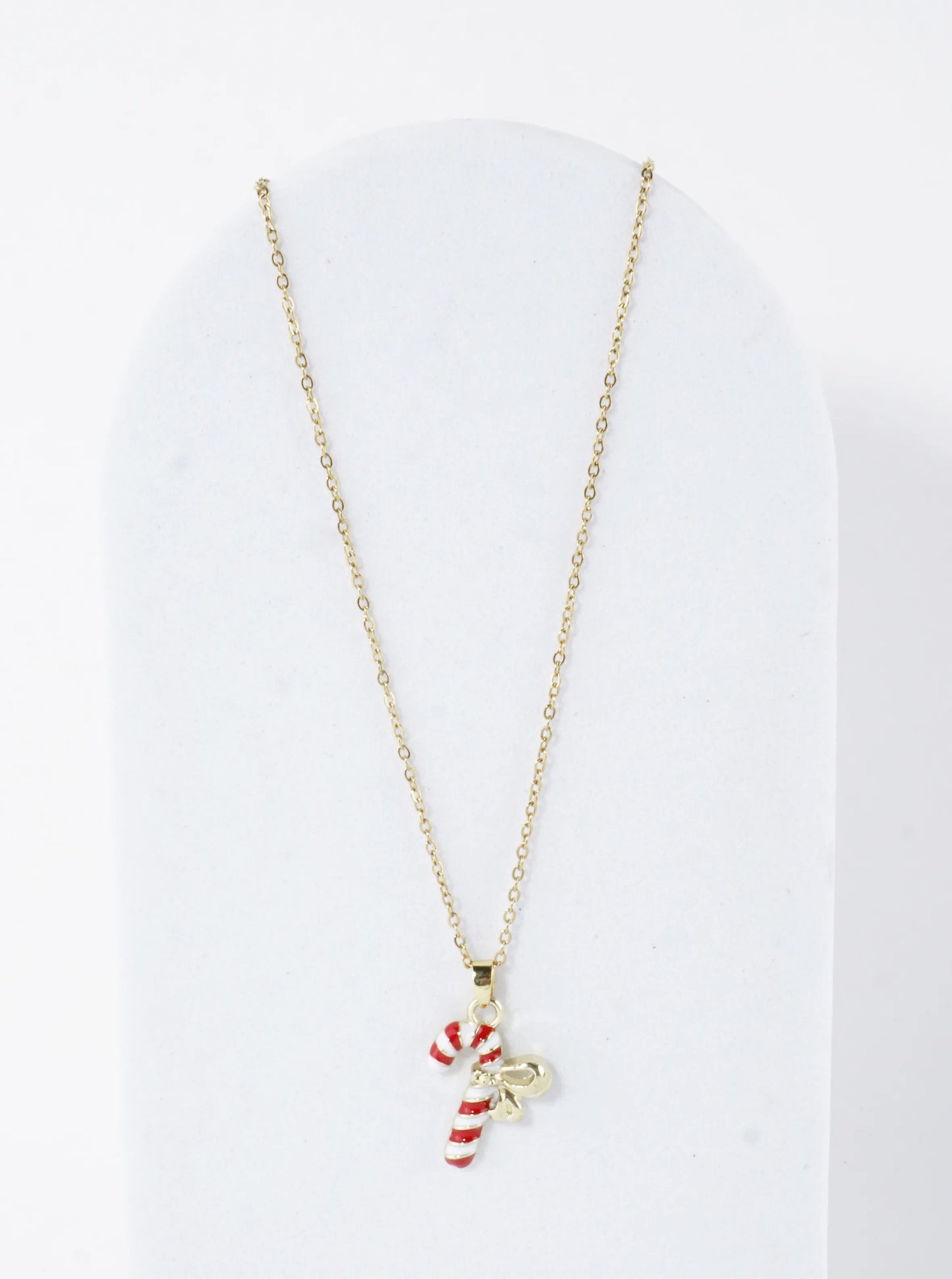 Stainless Steel Candy Cane Pendant Necklace