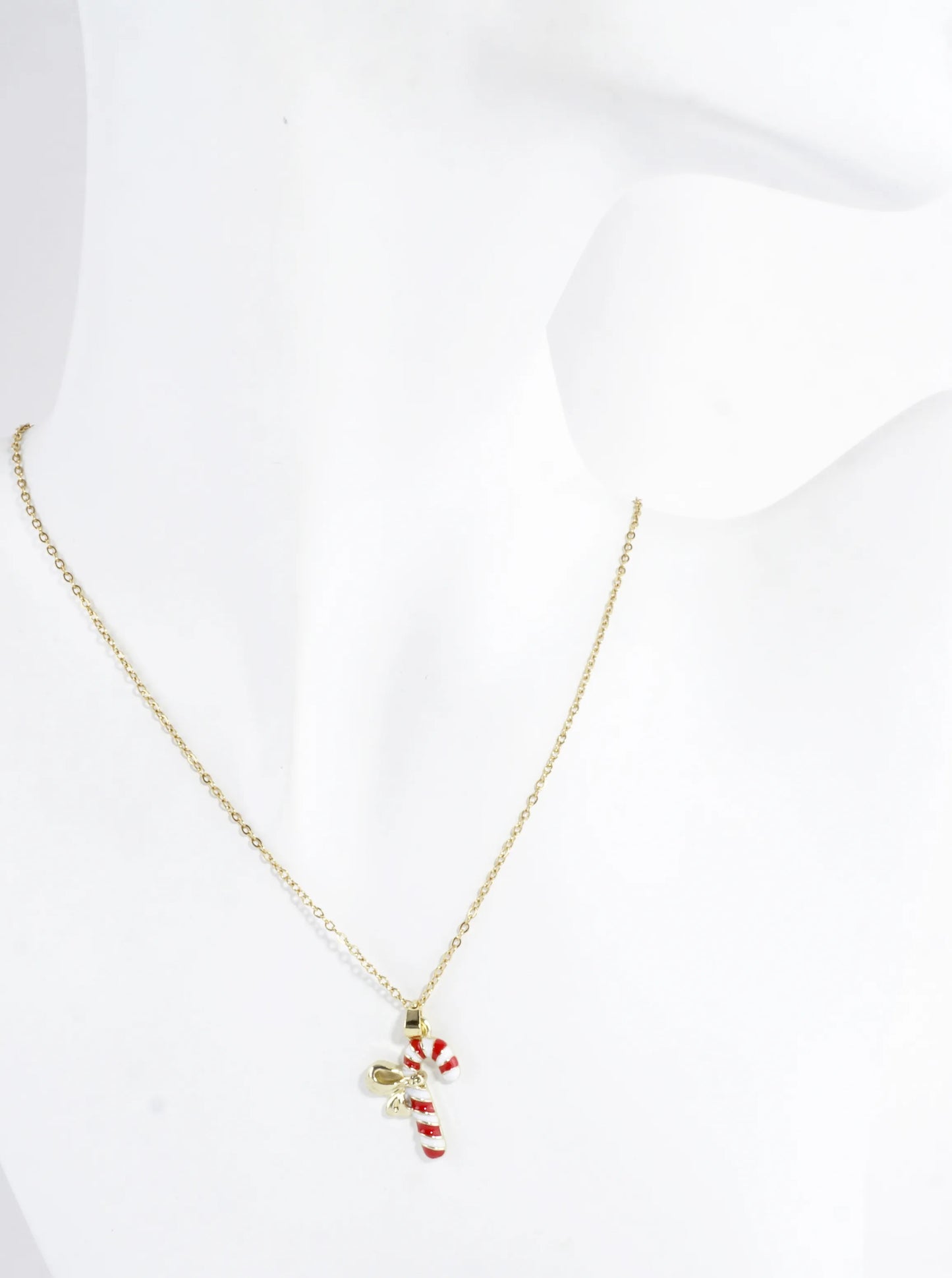 Stainless Steel Candy Cane Pendant Necklace