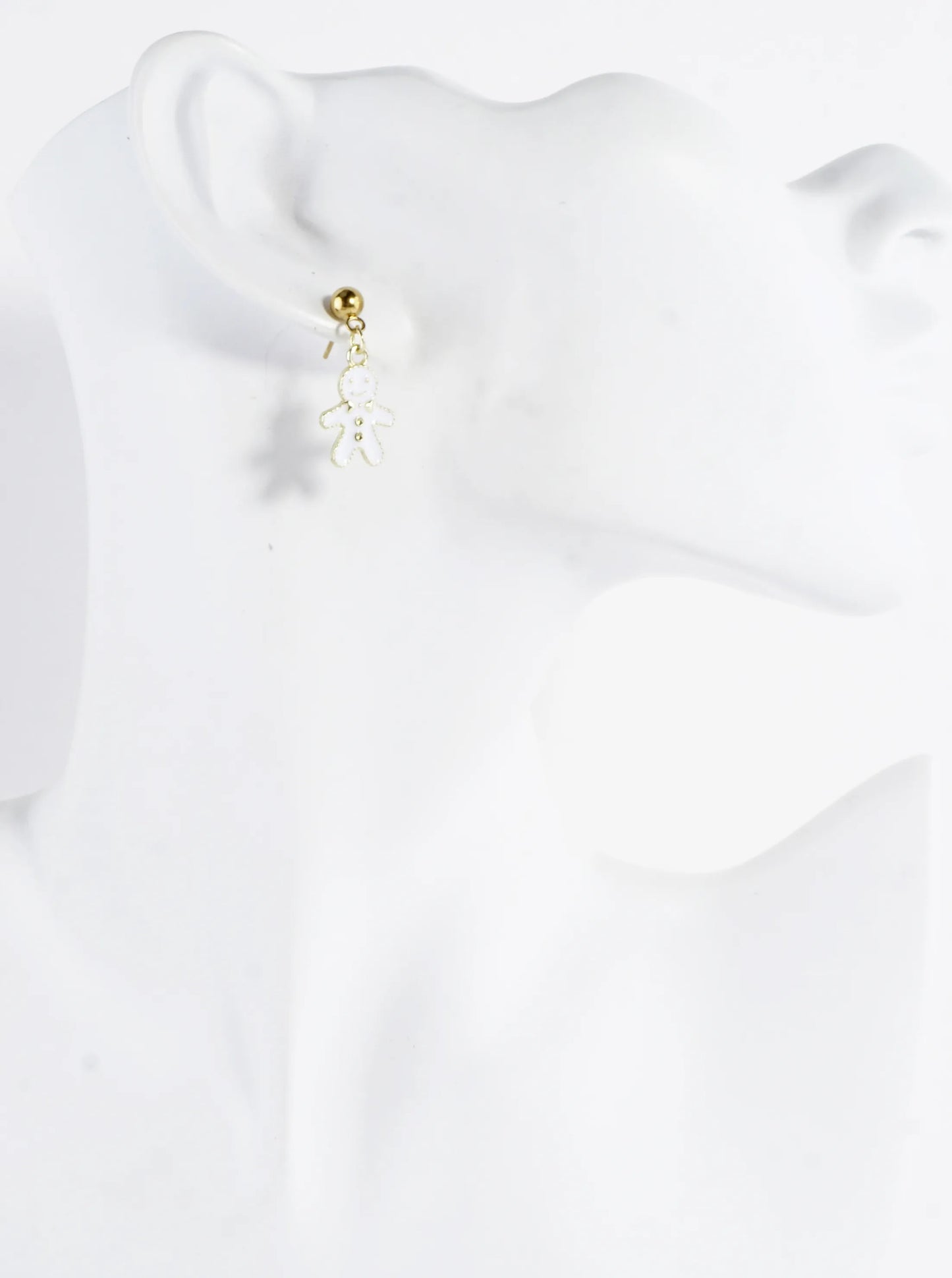 Stainless Steel Christmas Gingerbread Man Earrings