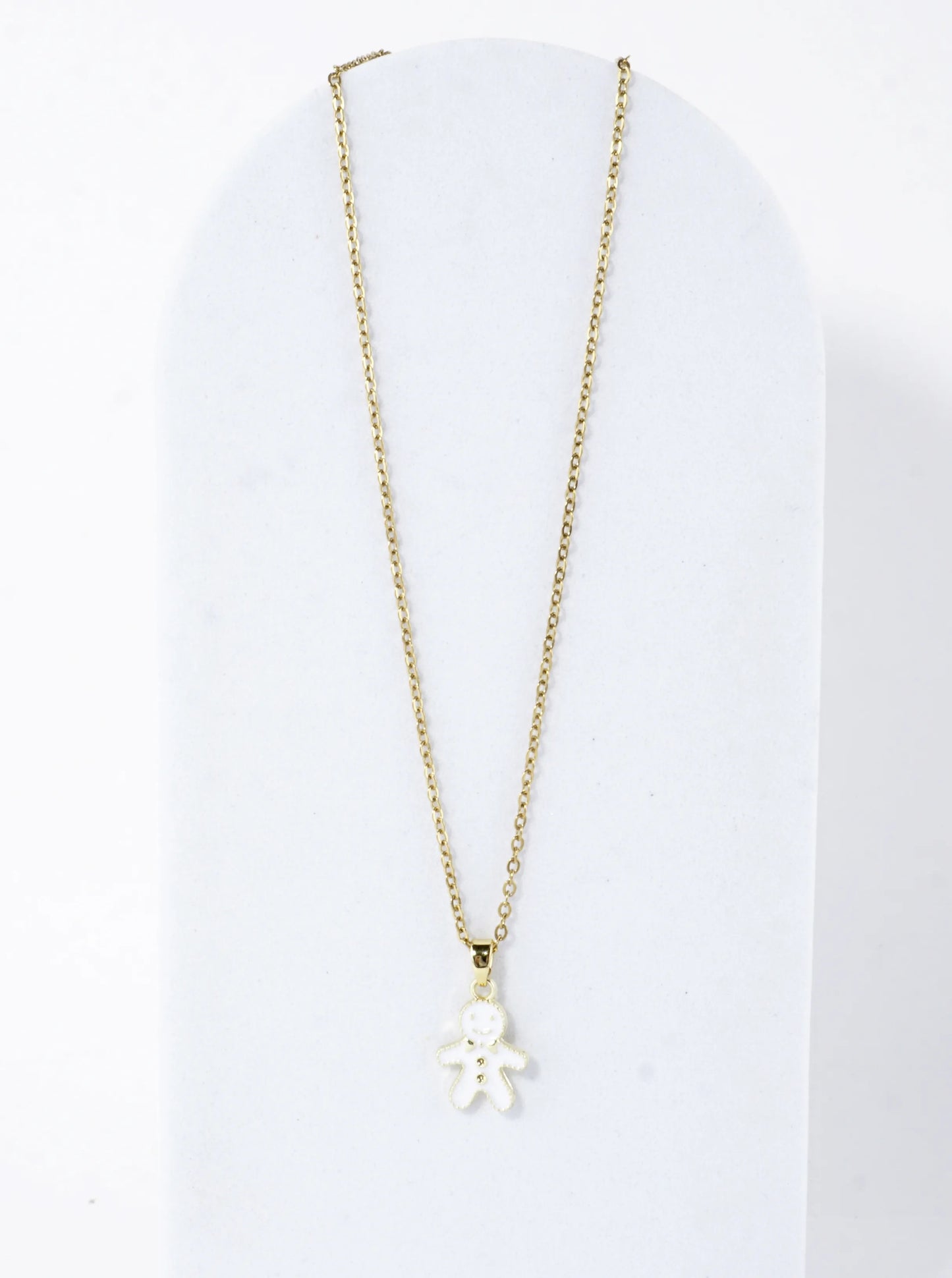 Stainless Steel Christmas Gingerbread Man Necklace