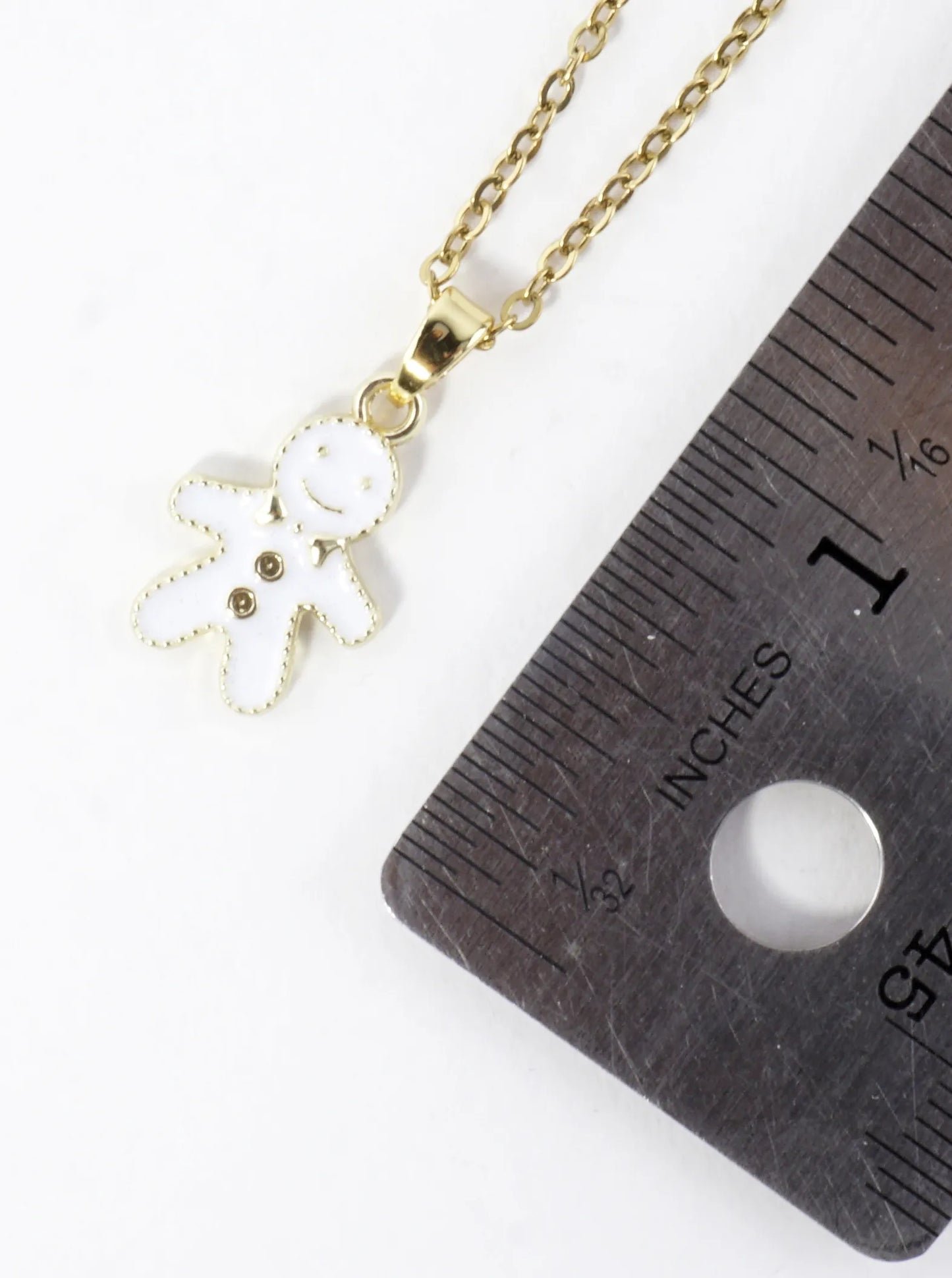 Stainless Steel Christmas Gingerbread Man Necklace