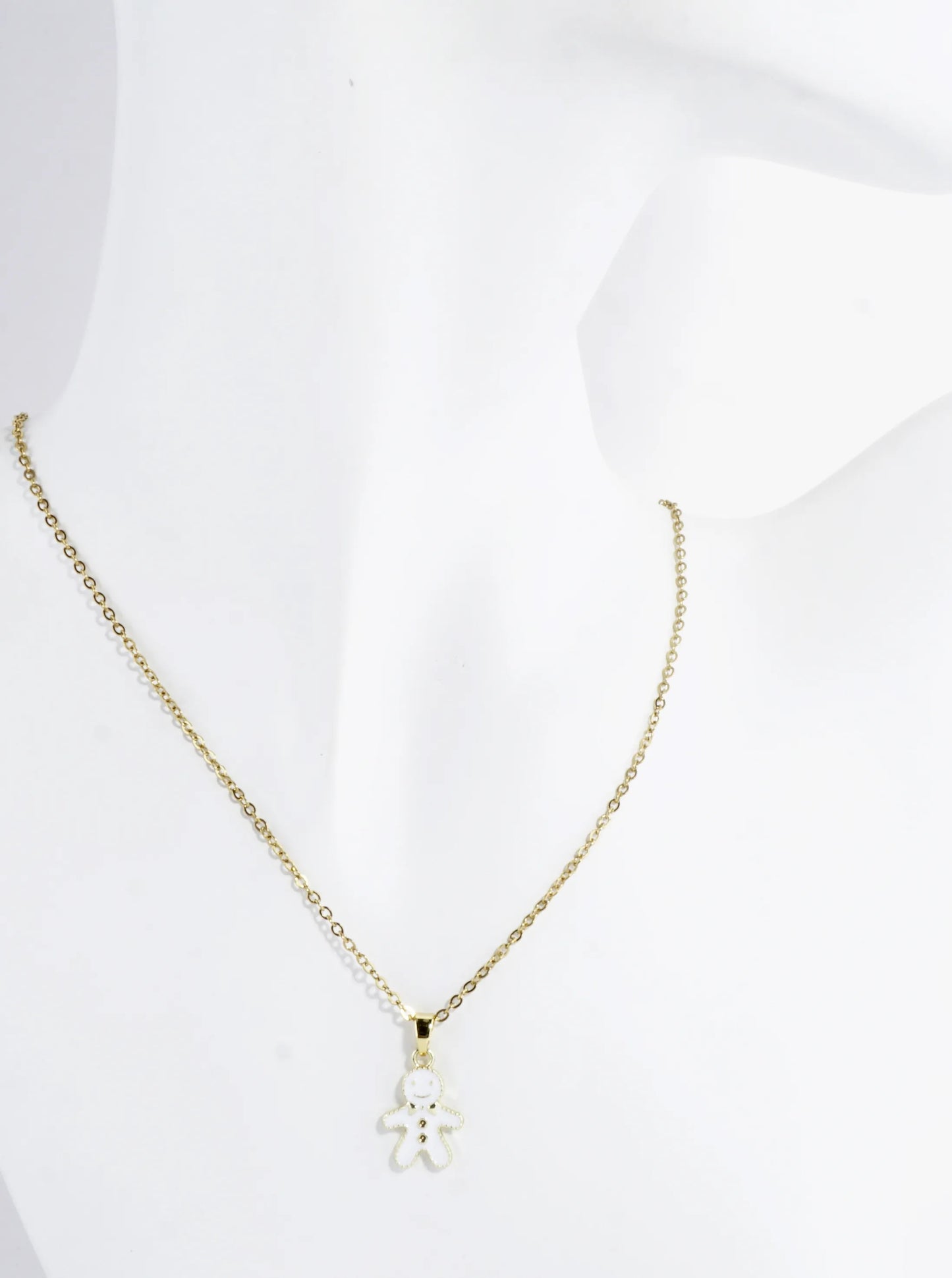 Stainless Steel Christmas Gingerbread Man Necklace