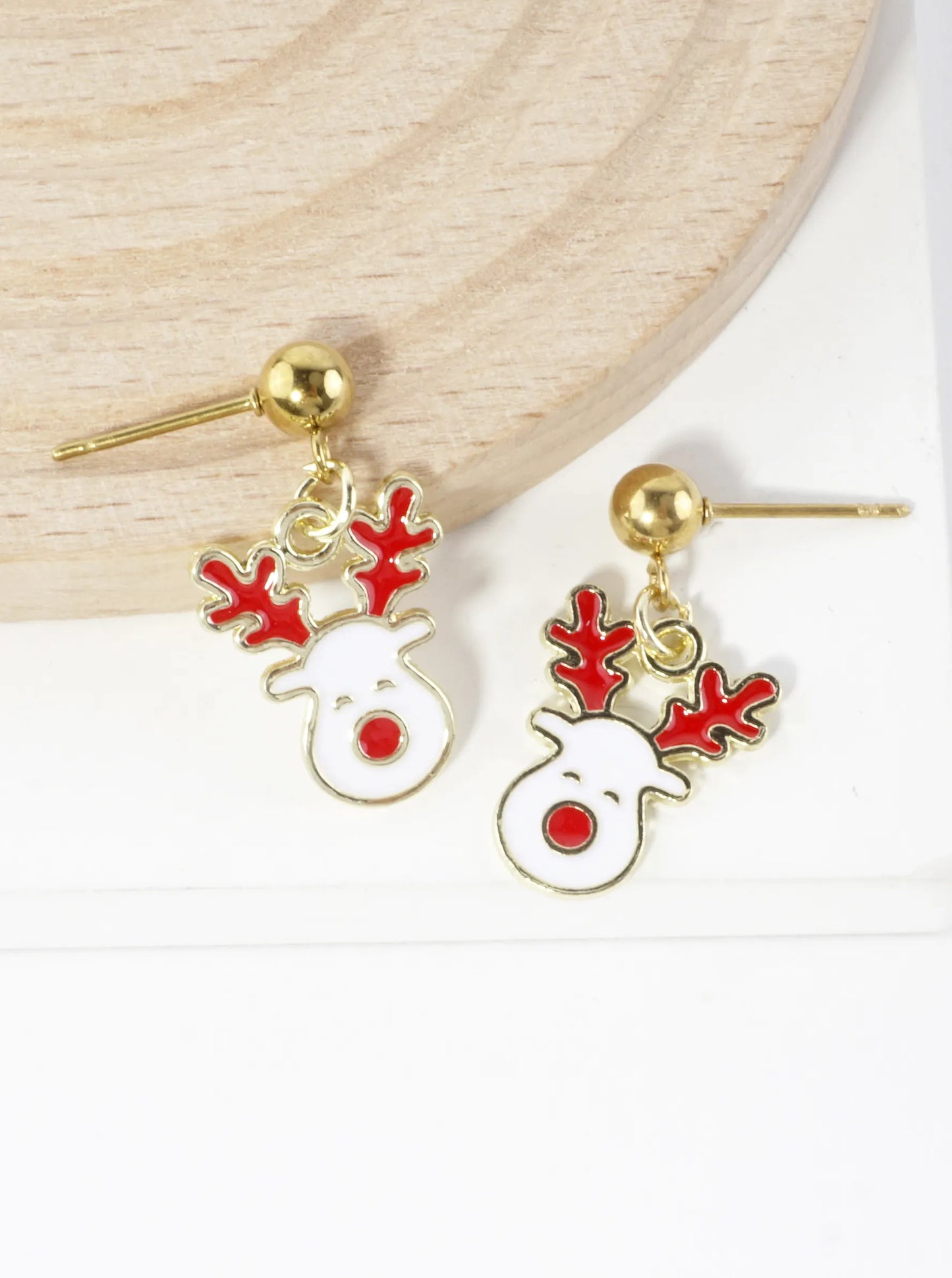 Stainless Steel Christmas Rudolph Earrings