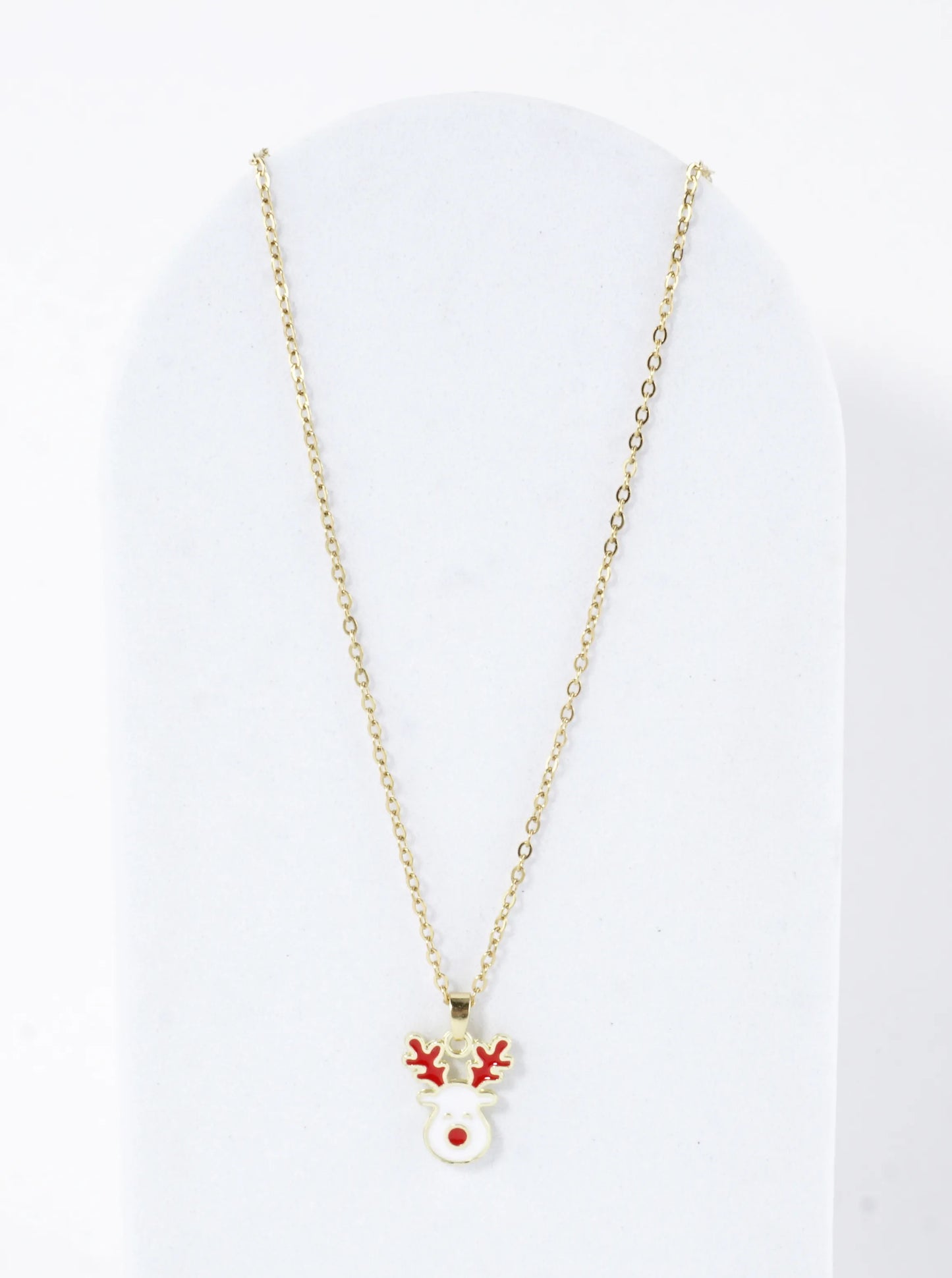 Stainless Steel Christmas Rudolph Pendant Necklace