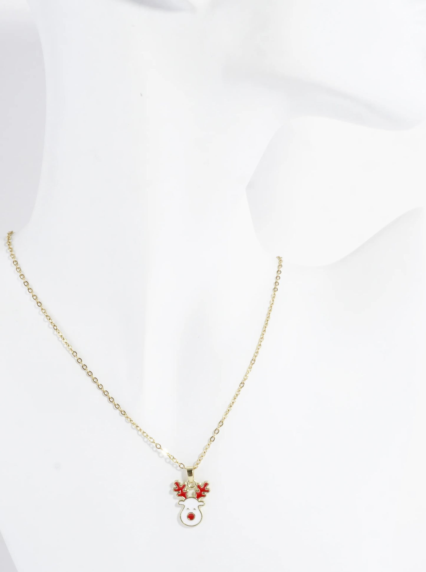 Stainless Steel Christmas Rudolph Pendant Necklace