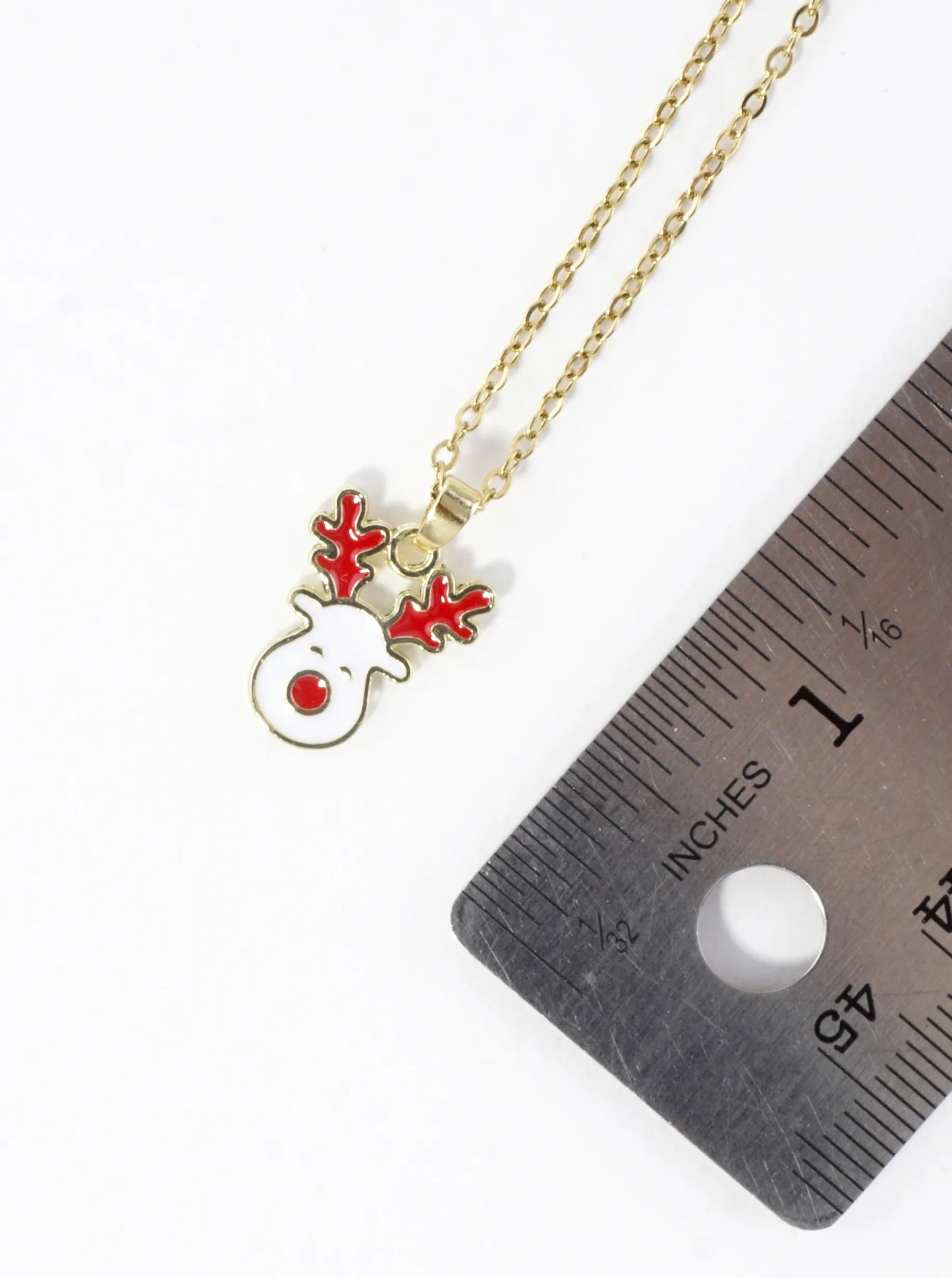 Stainless Steel Christmas Rudolph Pendant Necklace