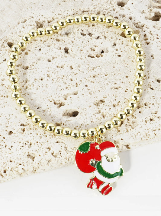 Stainless Steel Christmas Santa Bag Charm Bracelet