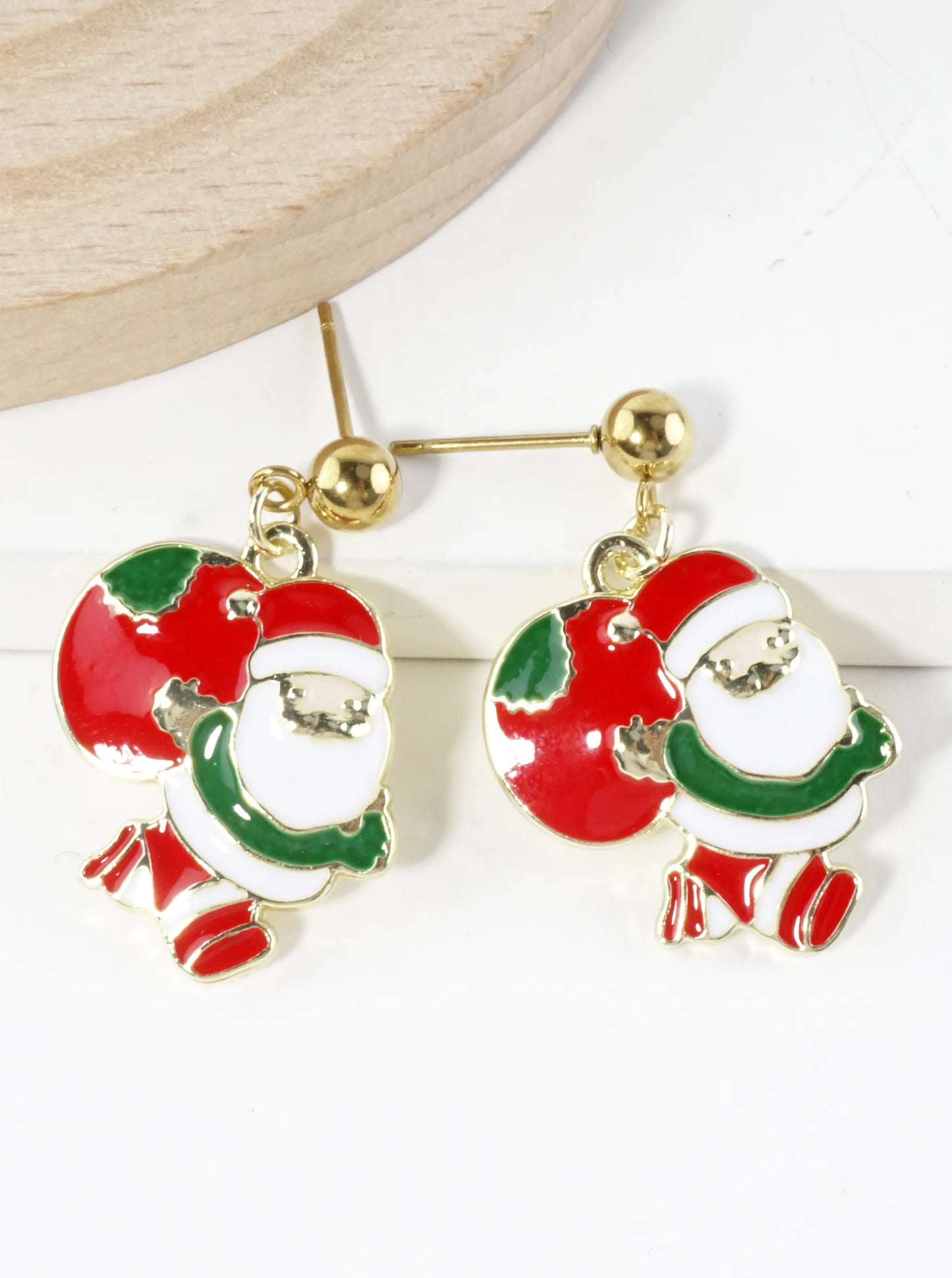 Stainless Steel Christmas Santa Bag Earrings