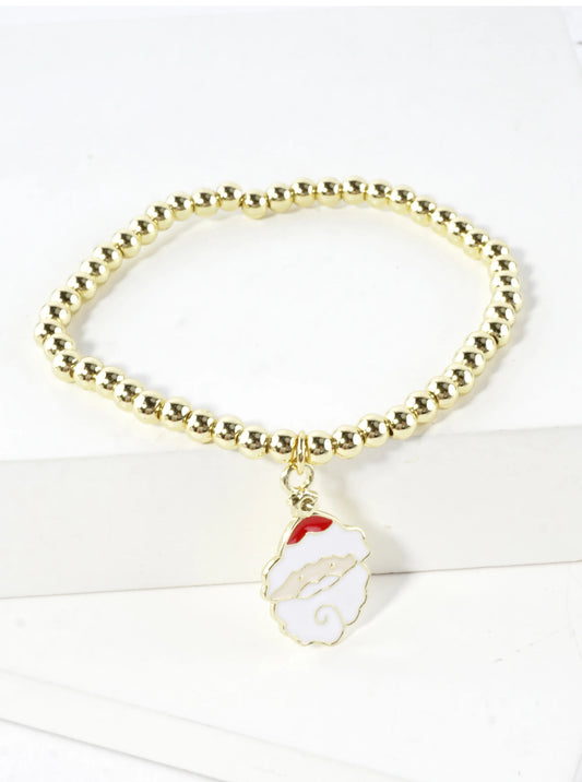 Stainless Steel Christmas Santa Charm Bracelet