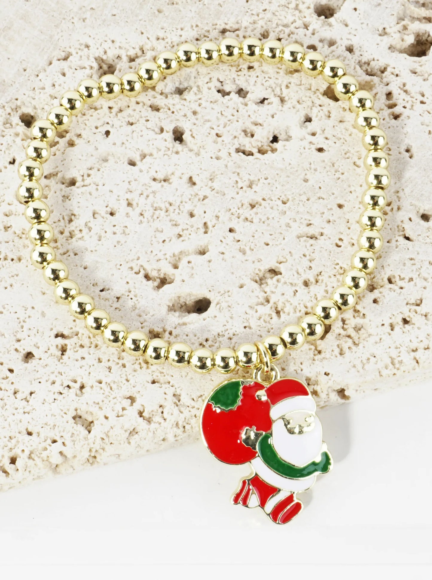 Stainless Steel Christmas Santa Bag Charm Bracelet
