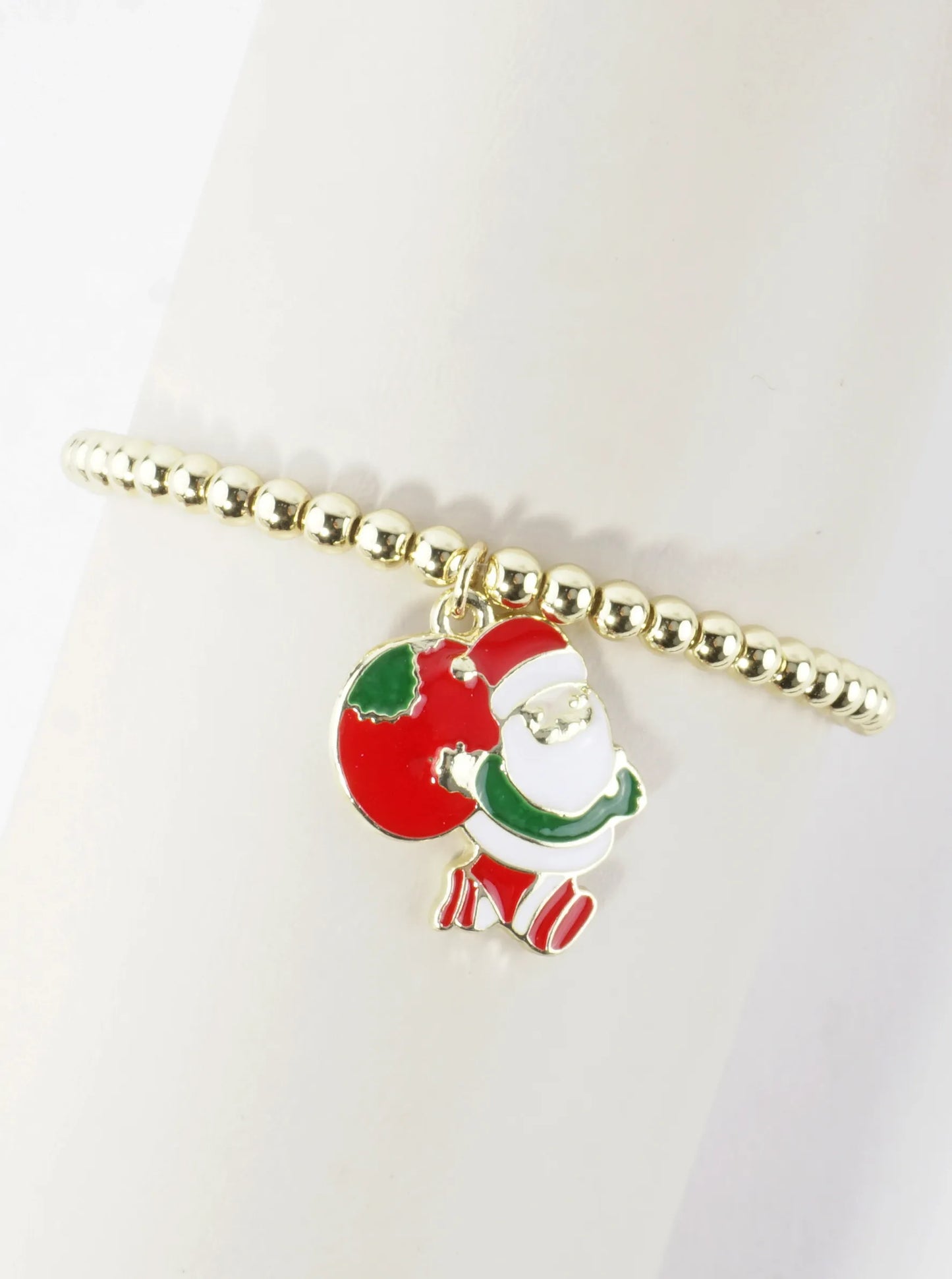Stainless Steel Christmas Santa Bag Charm Bracelet