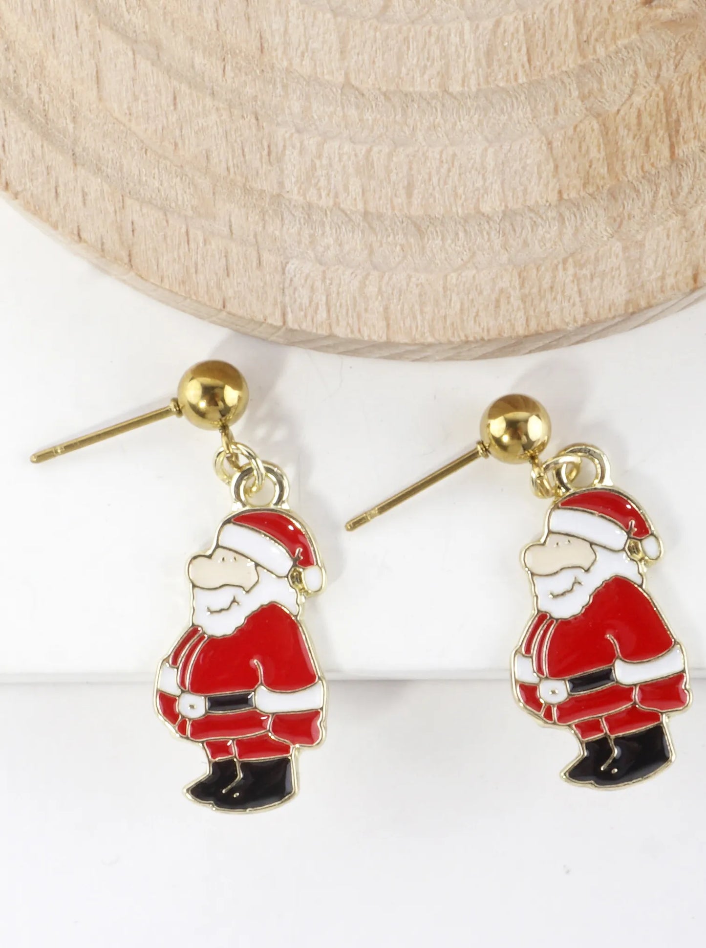 Stainless Steel Christmas Santa Earrings