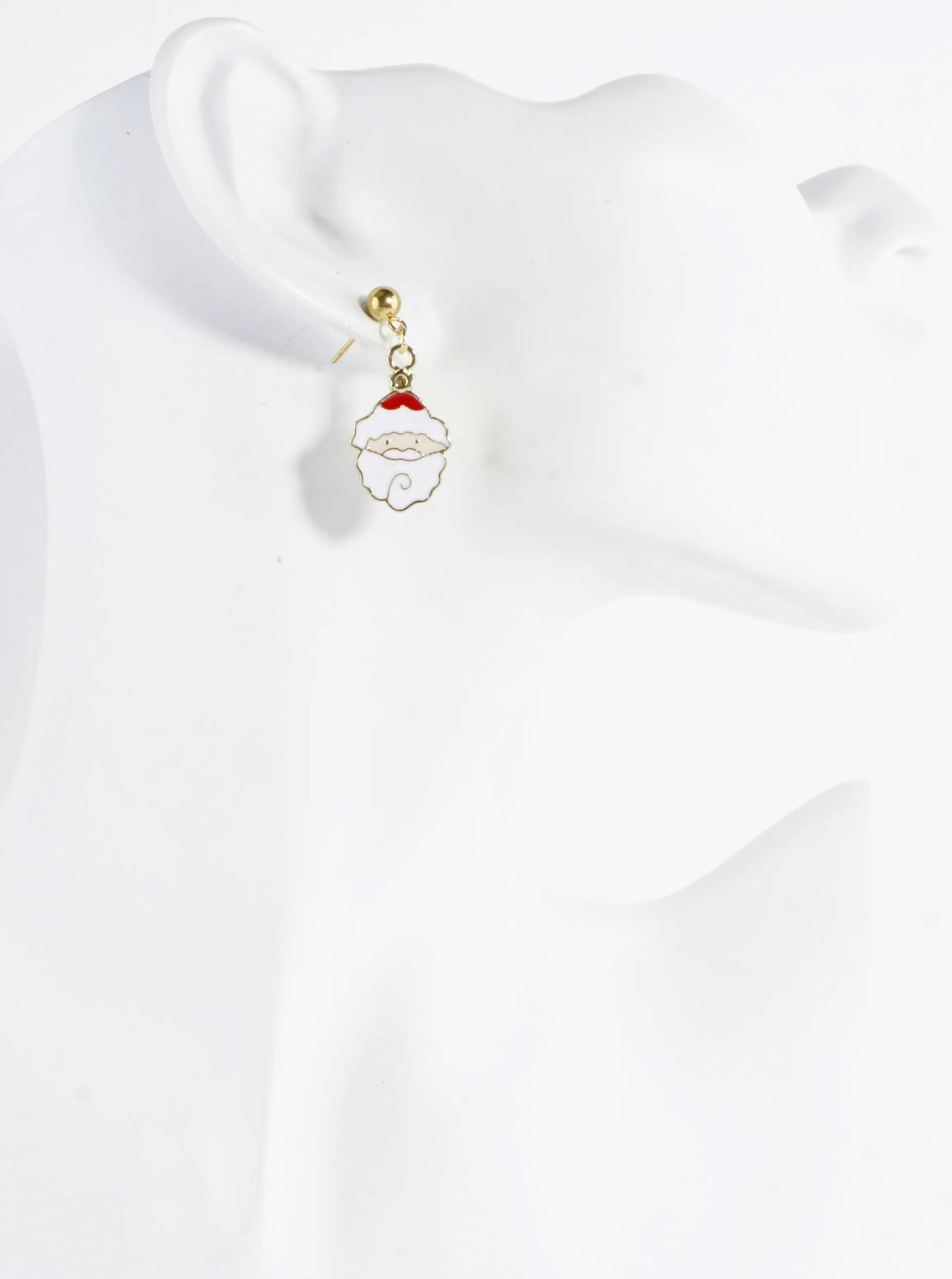 Stainless Steel Christmas Santa Face Earrings