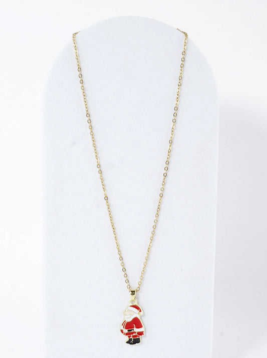 Stainless Steel Christmas Santa Pendant Necklace