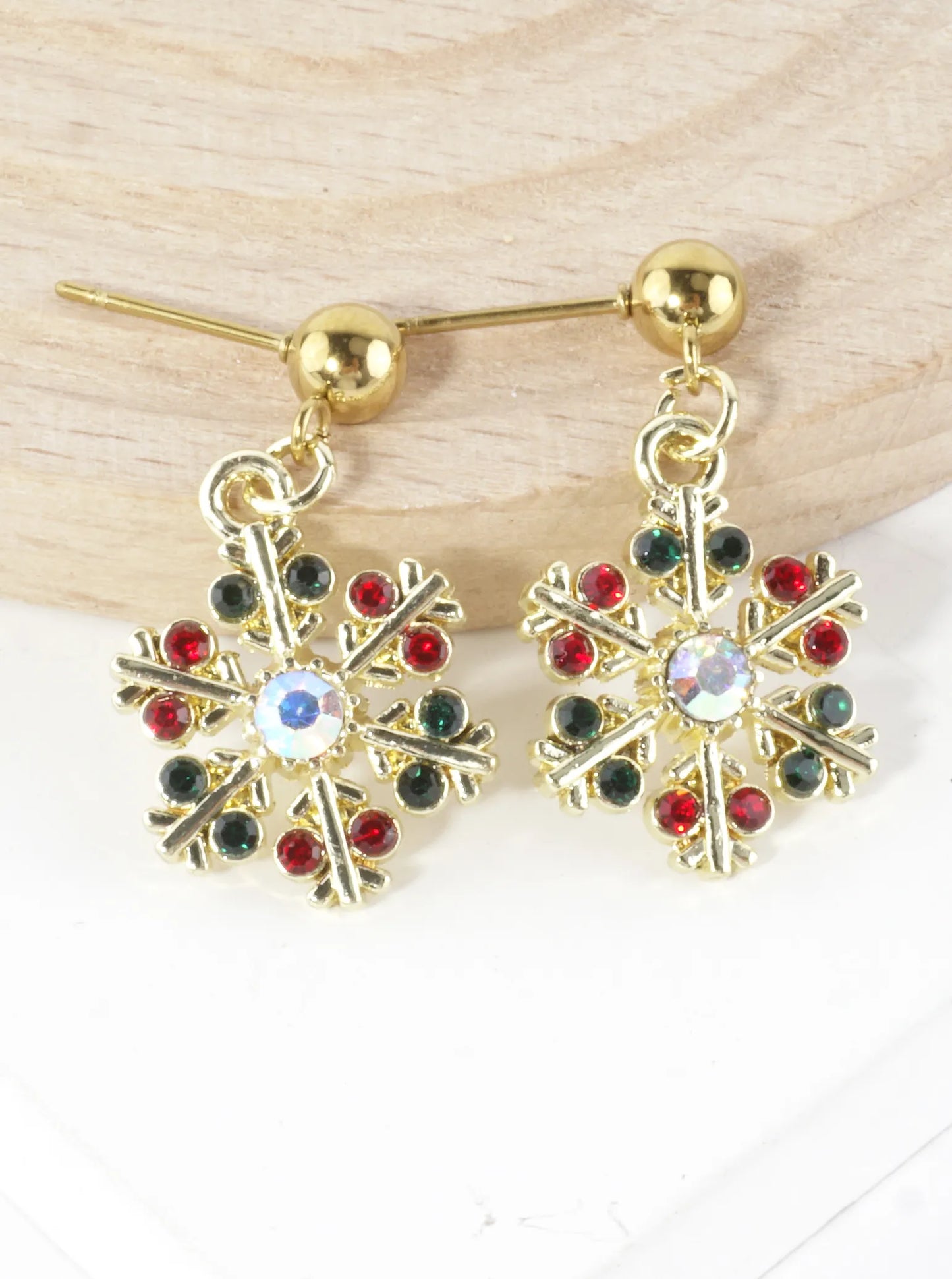 Stainless Steel Christmas Snowflake Earrings