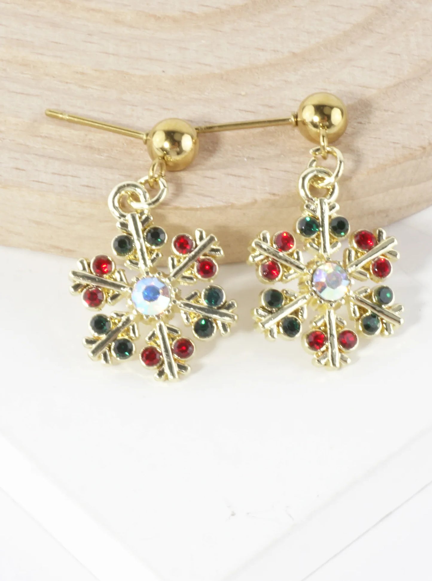 Stainless Steel Christmas Snowflake Earrings