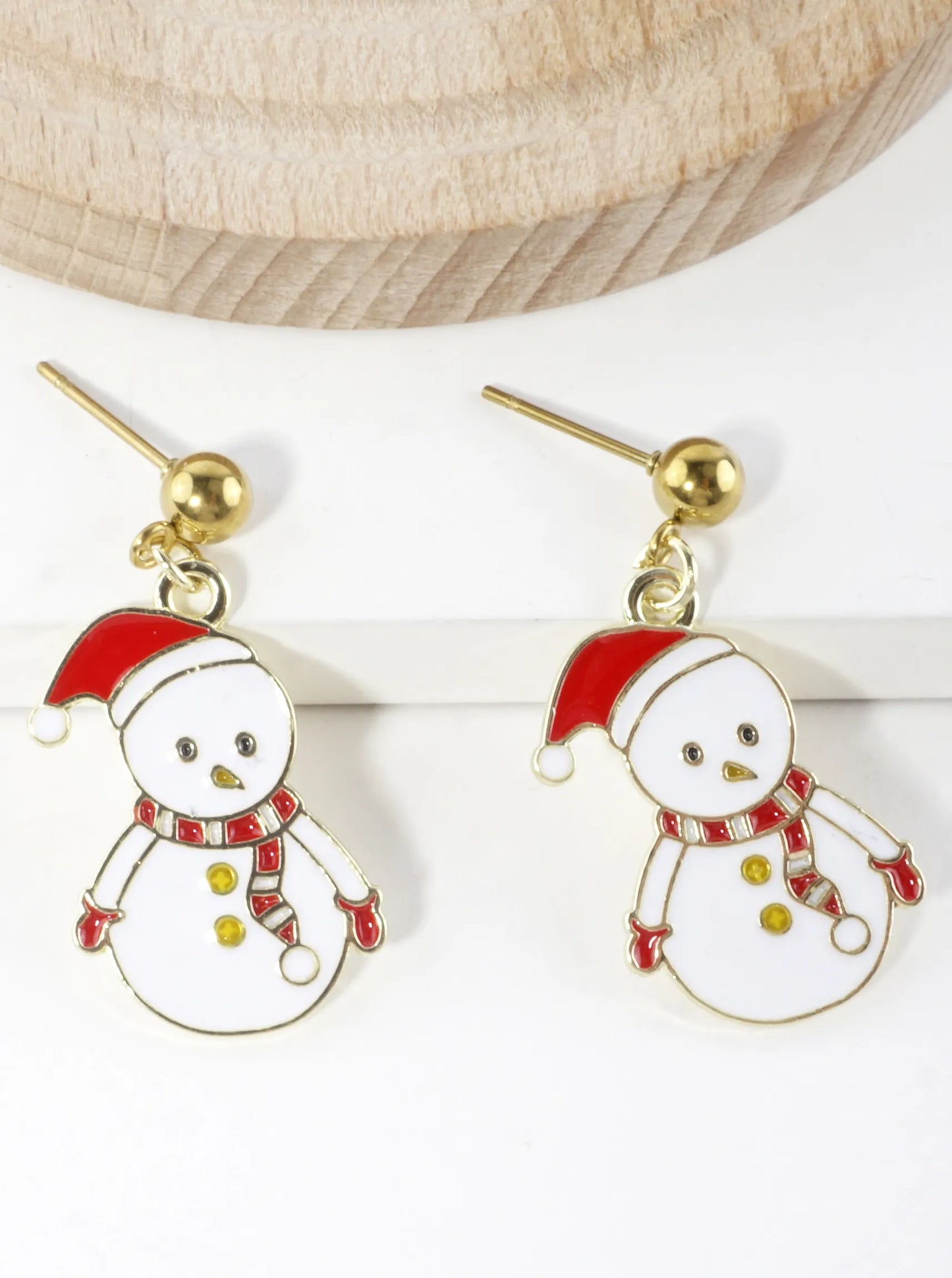 Stainless Steel Christmas Snowman Earrings