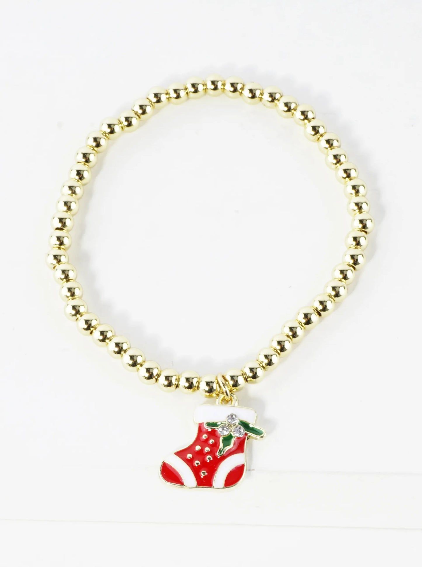 Stainless Steel Christmas Stocking Charm Bracelet